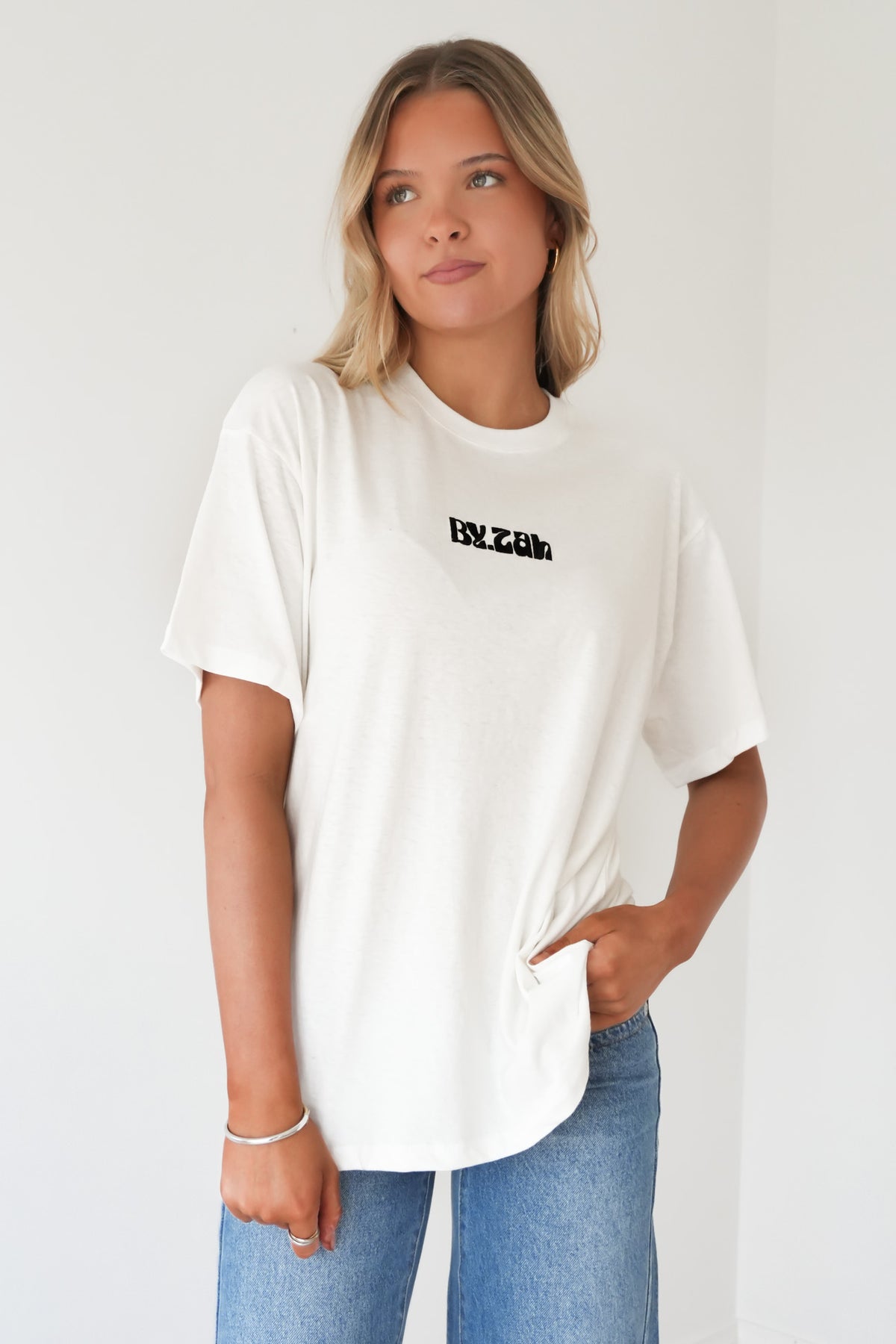 ZAH ZAH Logo Tee White Black