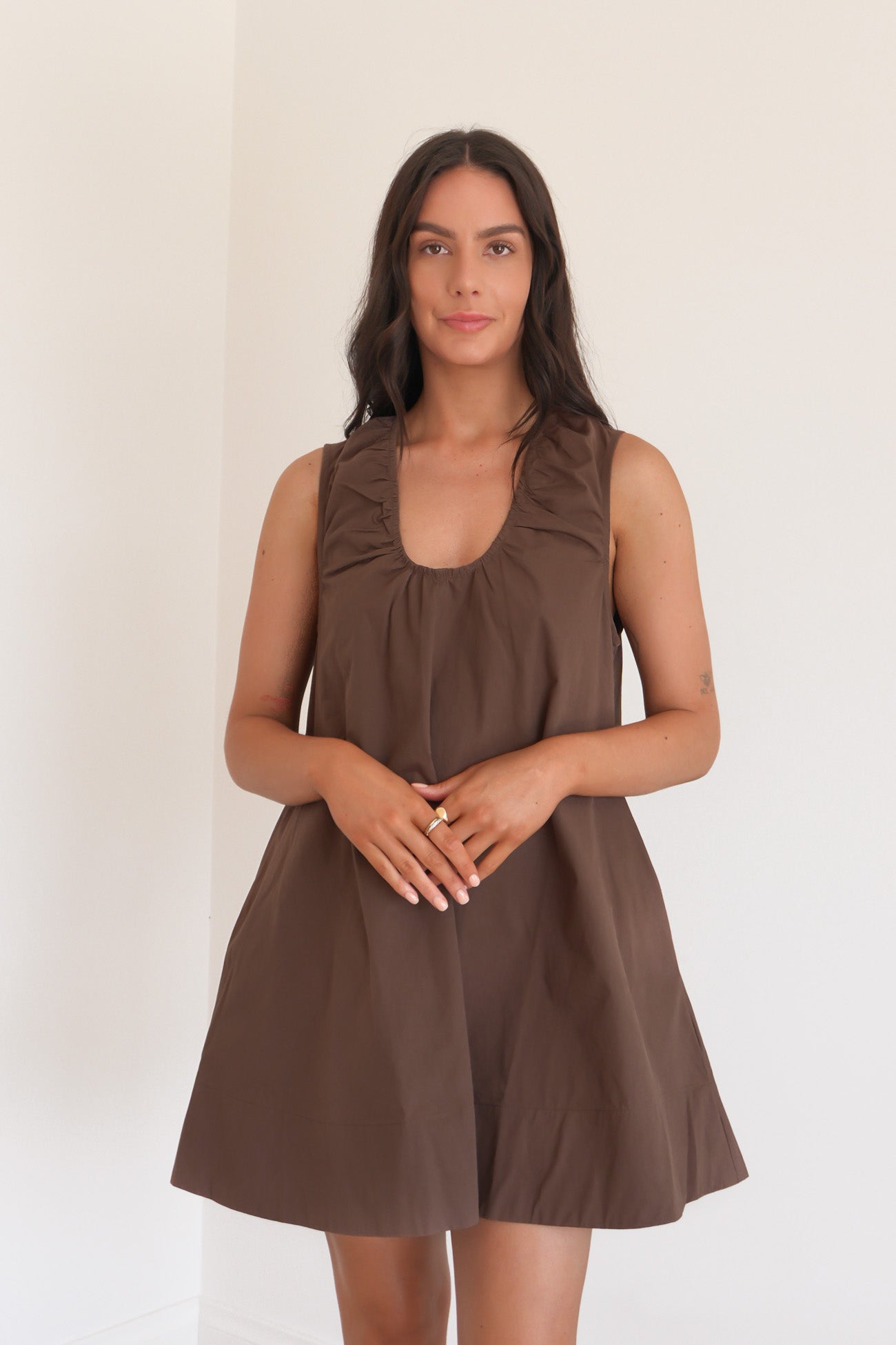 Zahni Mini Dress Brown