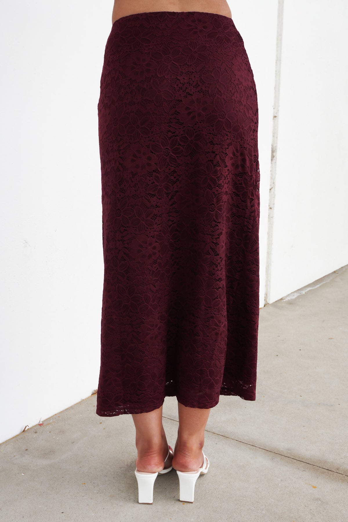 Zea Lace Maxi Skirt Wine