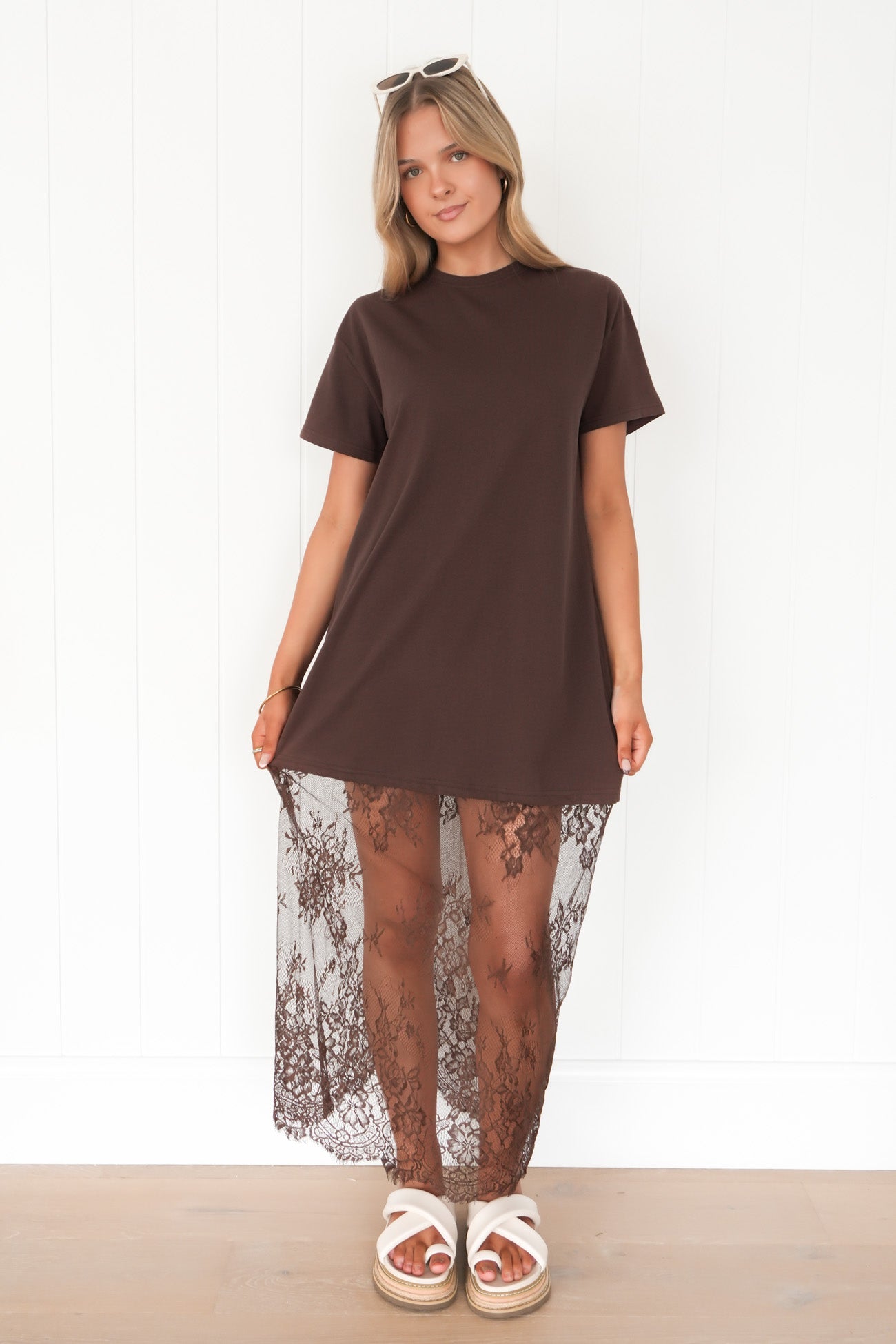 Zoro Lace Maxi Dress Chocolate