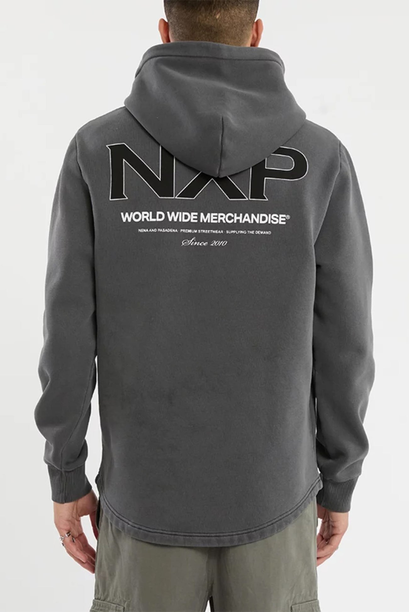 Peak Dual Curved Hoodie Pigment Charcoal