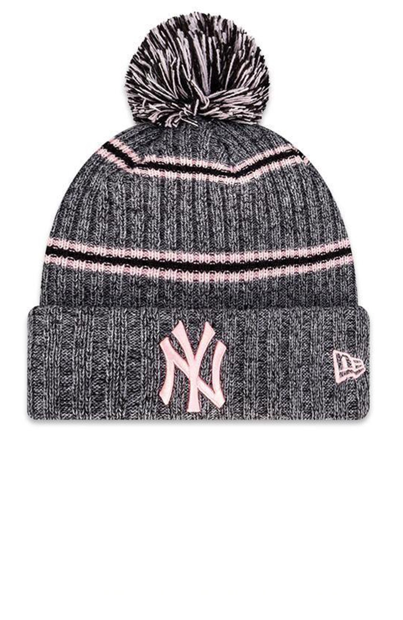 New York Yankees Knit Beanie Graphite Pink