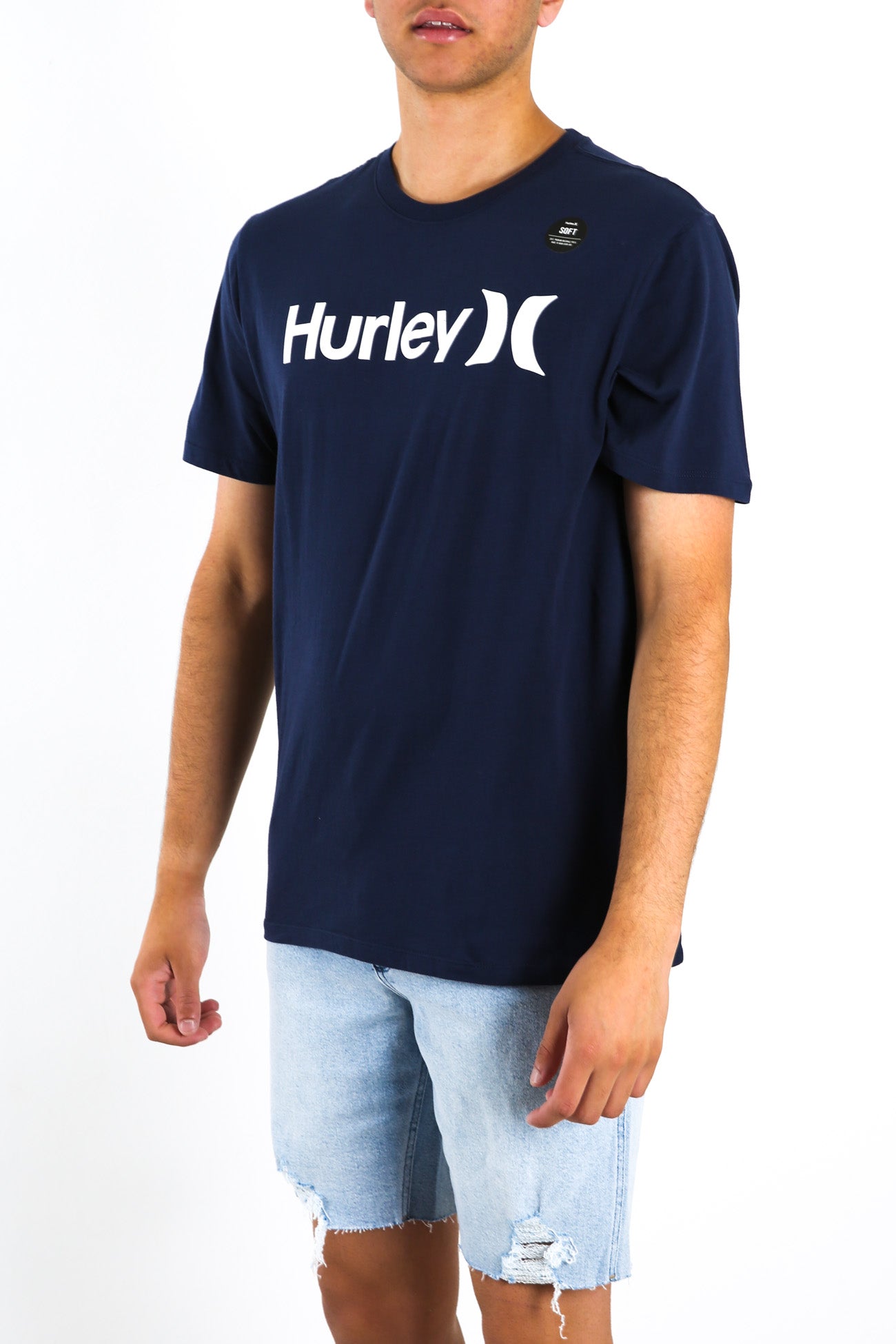 One And Only Short Sleeve Solid T-Shirt Obsidian White