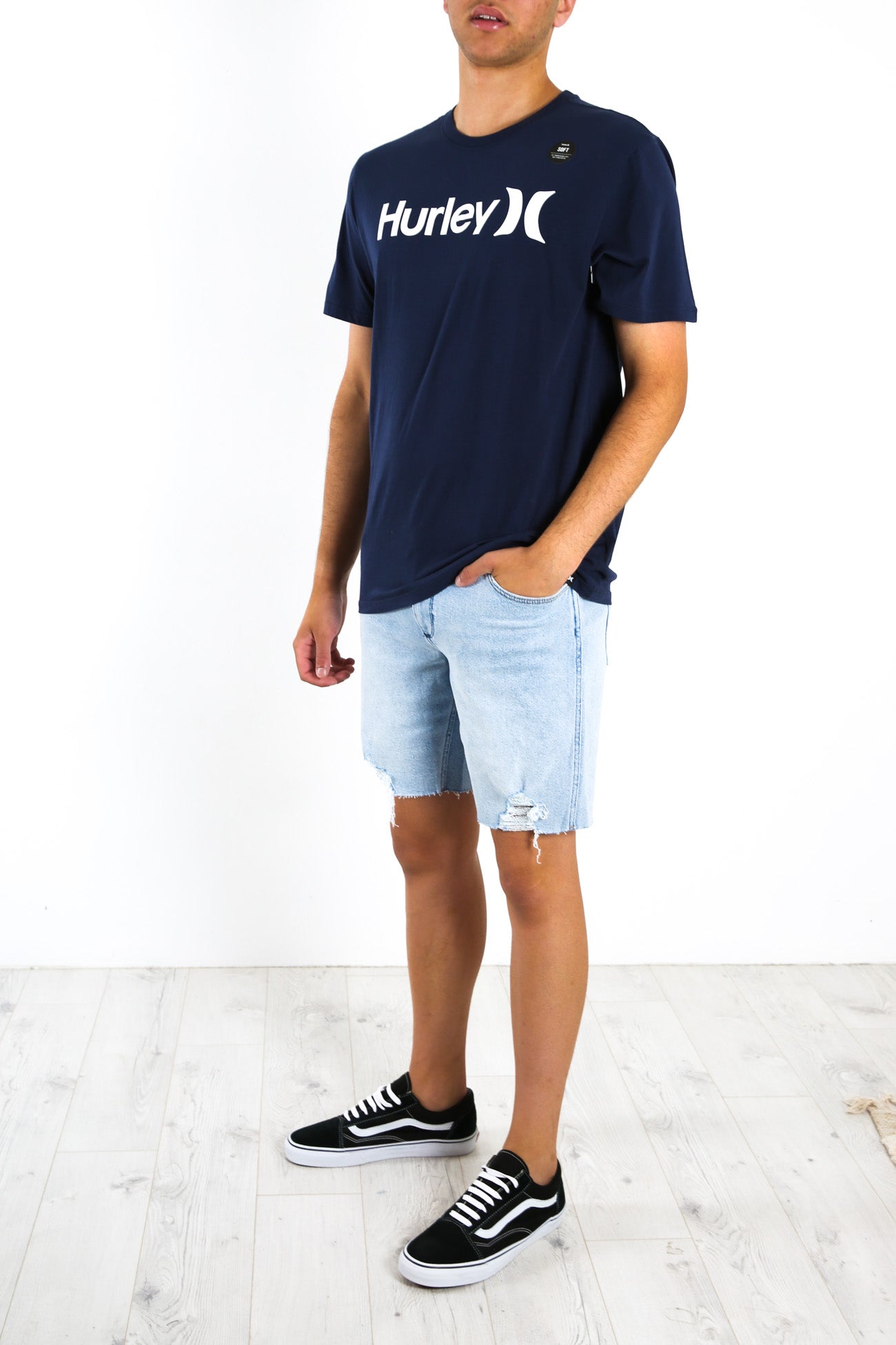 One And Only Short Sleeve Solid T-Shirt Obsidian White