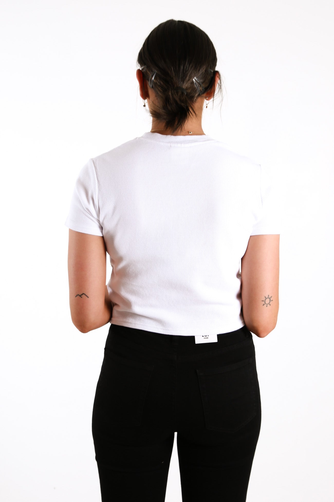 Erin Waffle Fitted Tee White