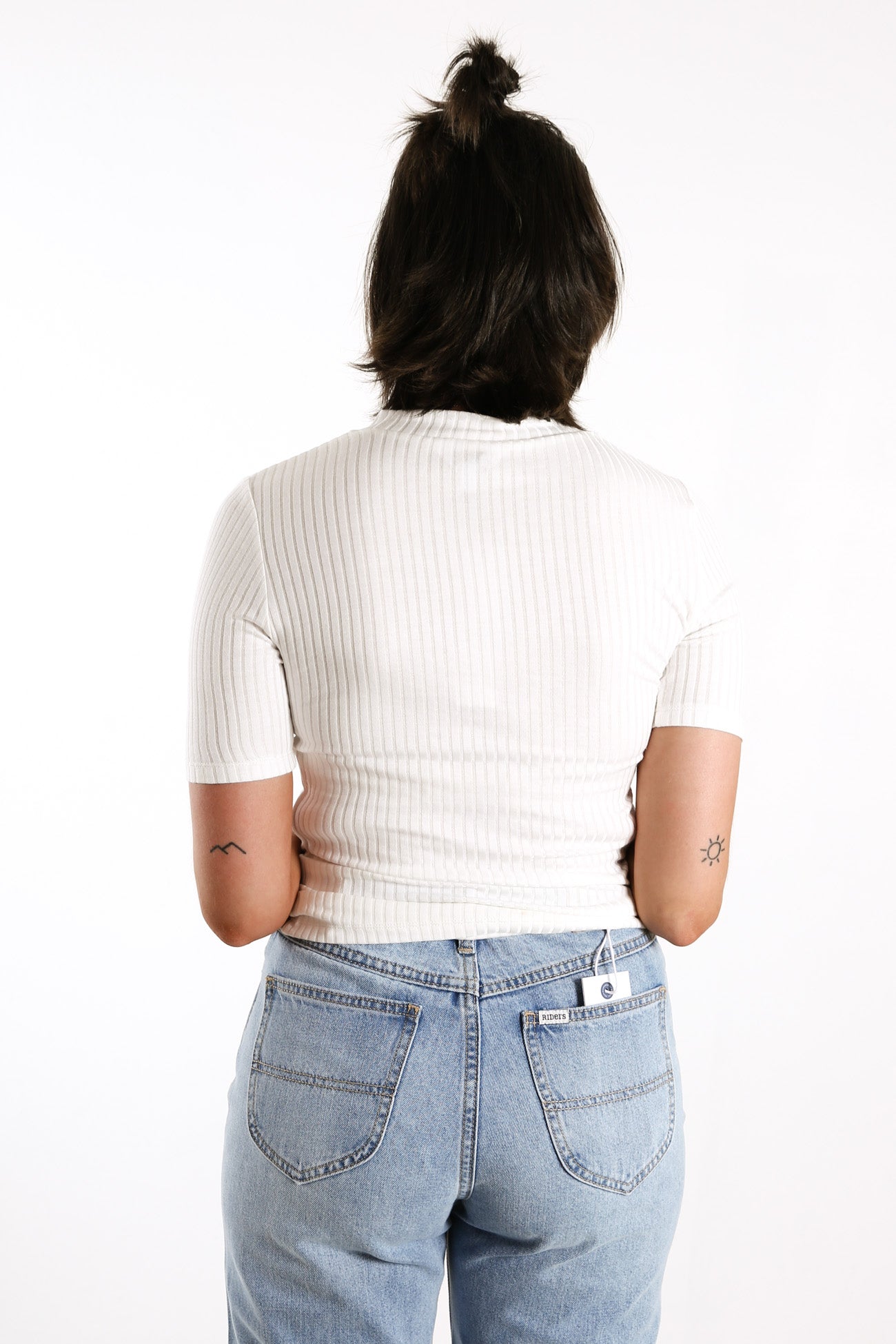 Nina Ribbed Tee White