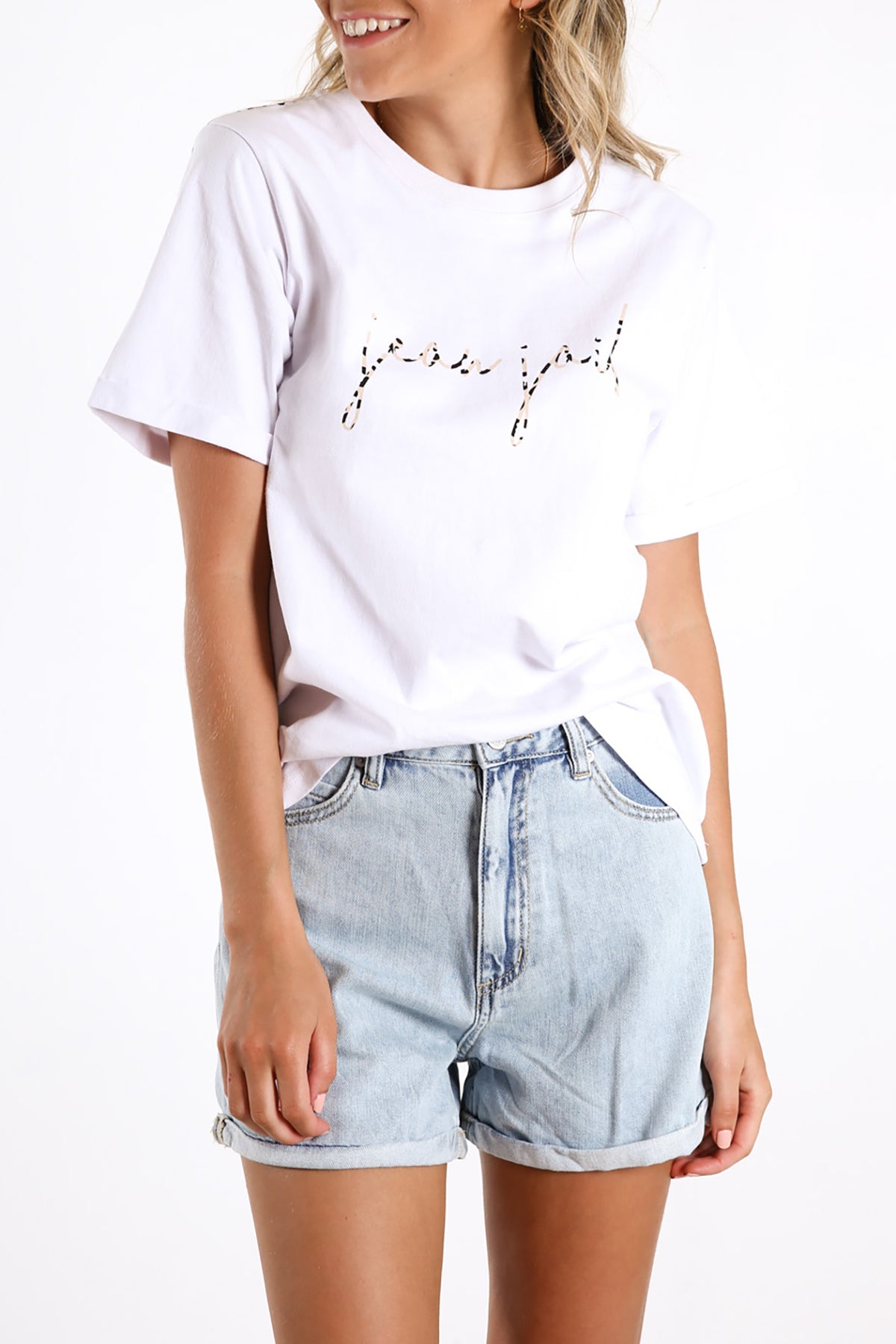 Brave Tee White Leopard