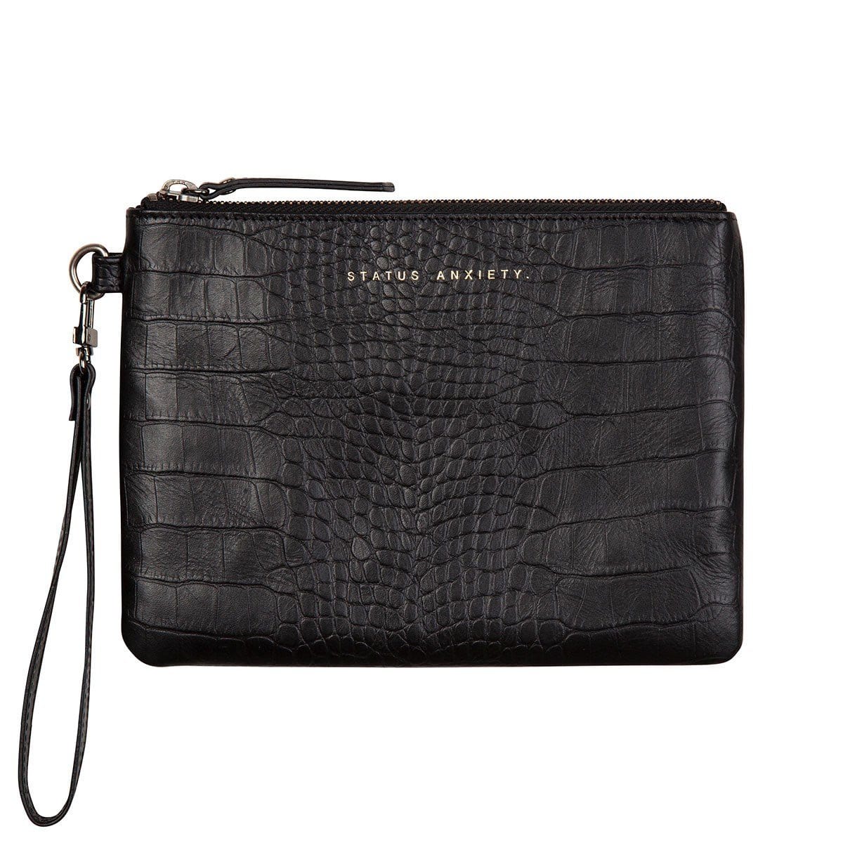 Fixation Wallet Black Croc Embossed Status Anxiety - Jean Jail