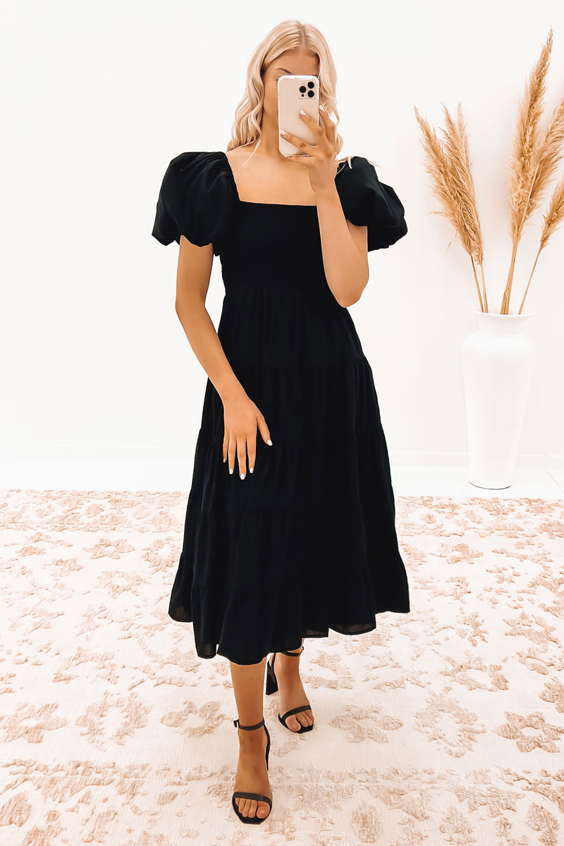 Alessandra Midi Dress Black