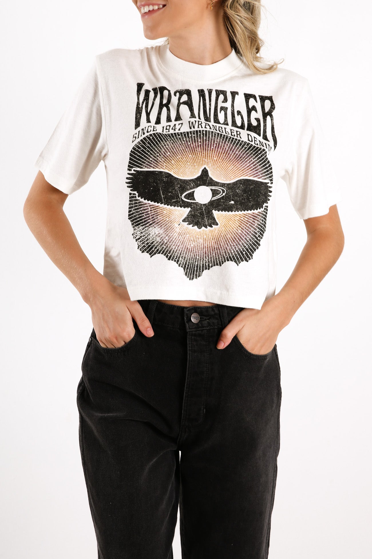 All Sparks Crop Tee Vintage White