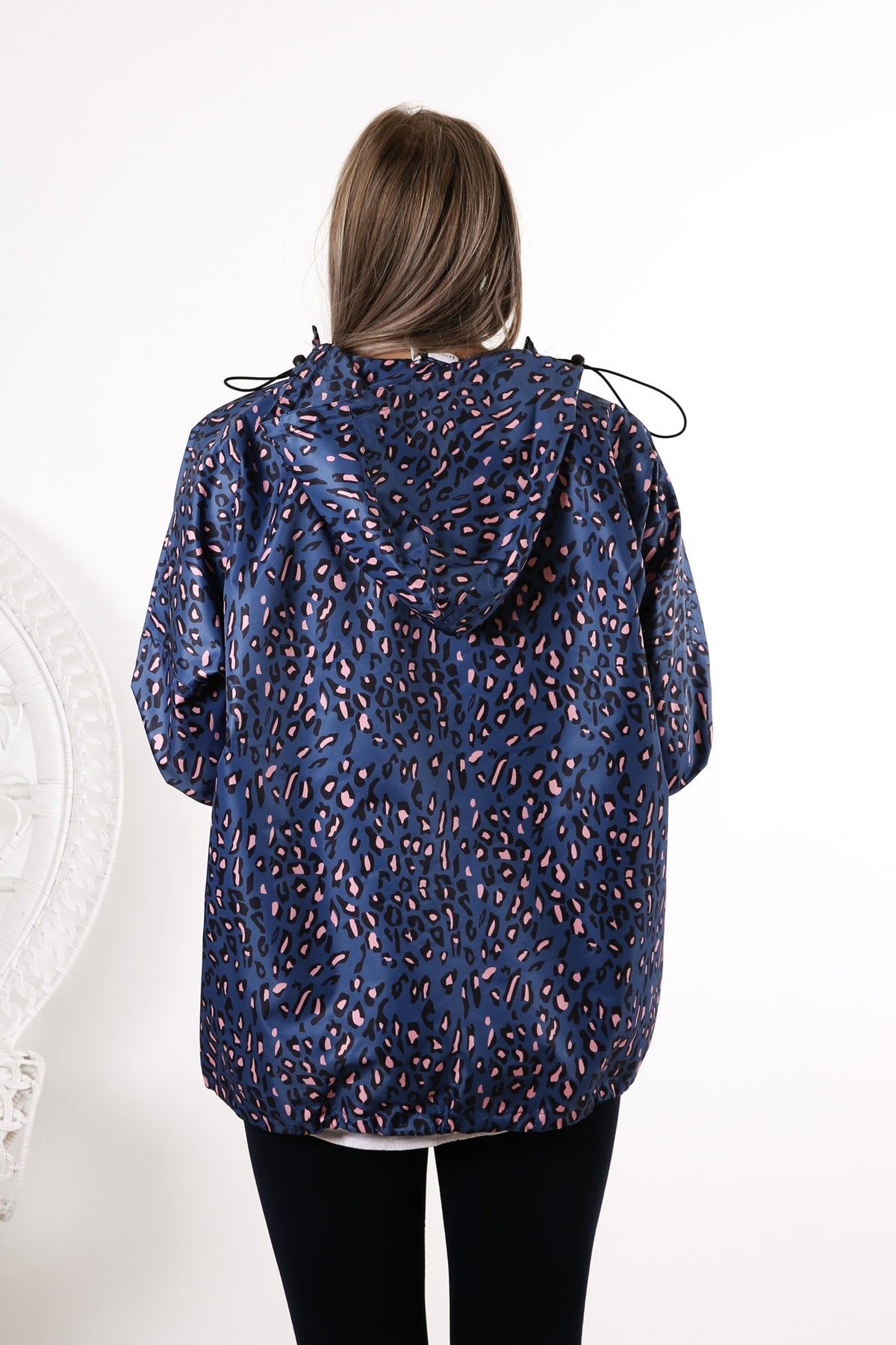 Alla Spray Jacket Navy Leopard