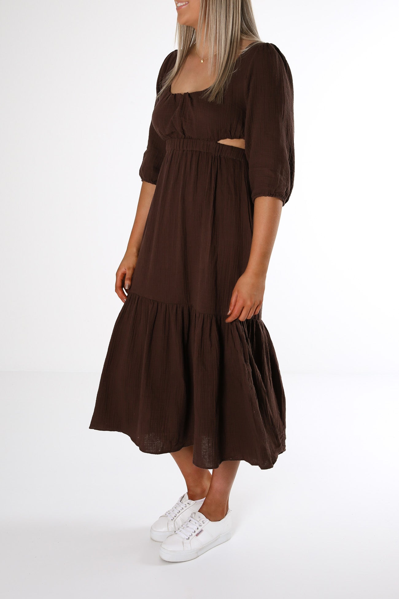 Amara Midi Dress Brown