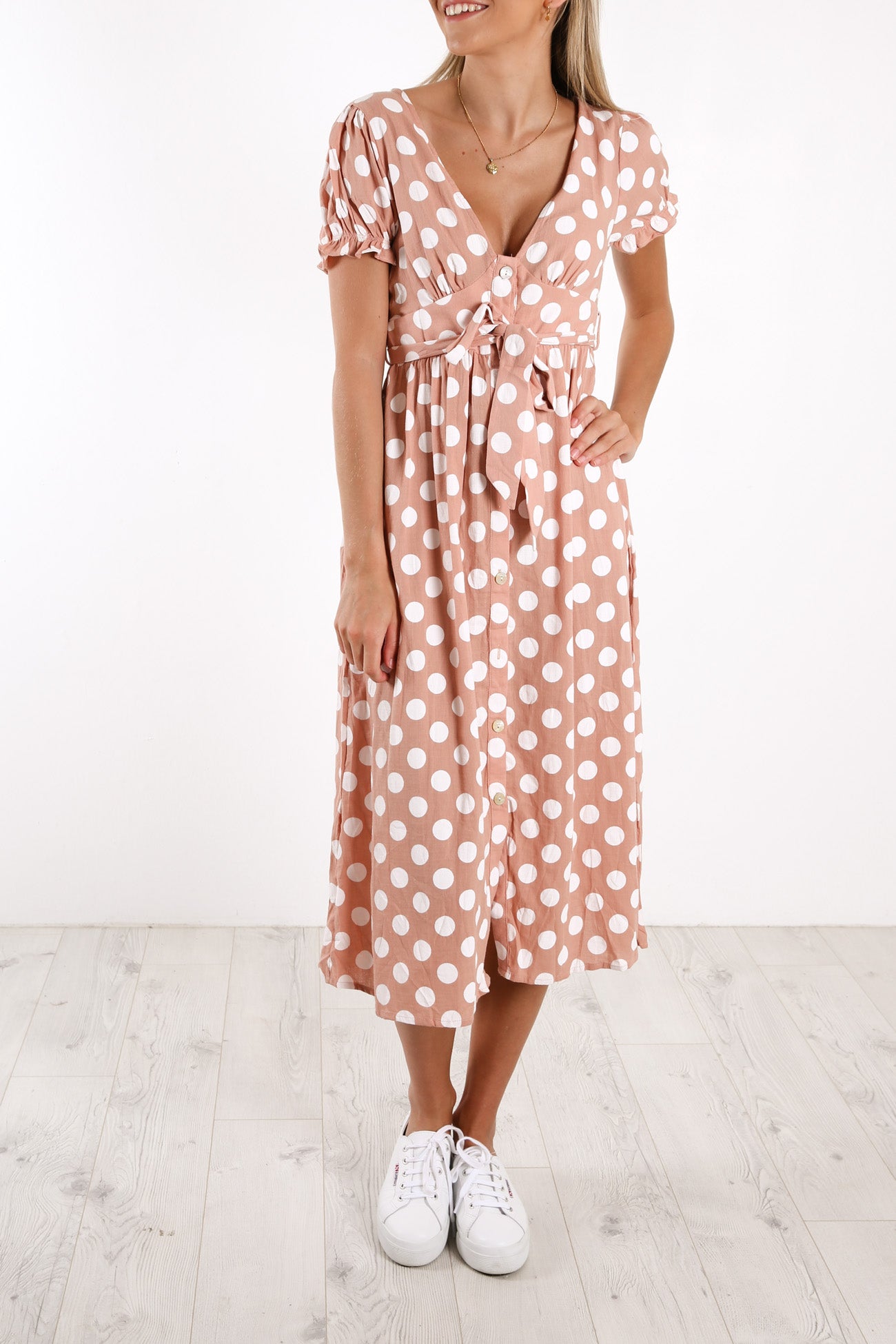 Anastasia Spot Midi Dress