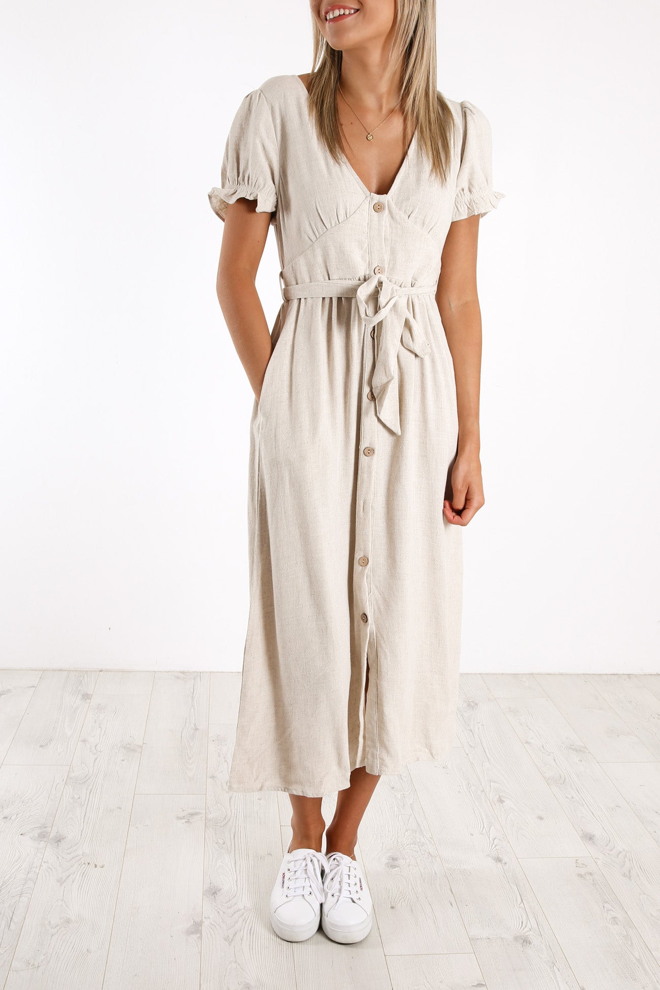 Anastasia Midi Dress Beige