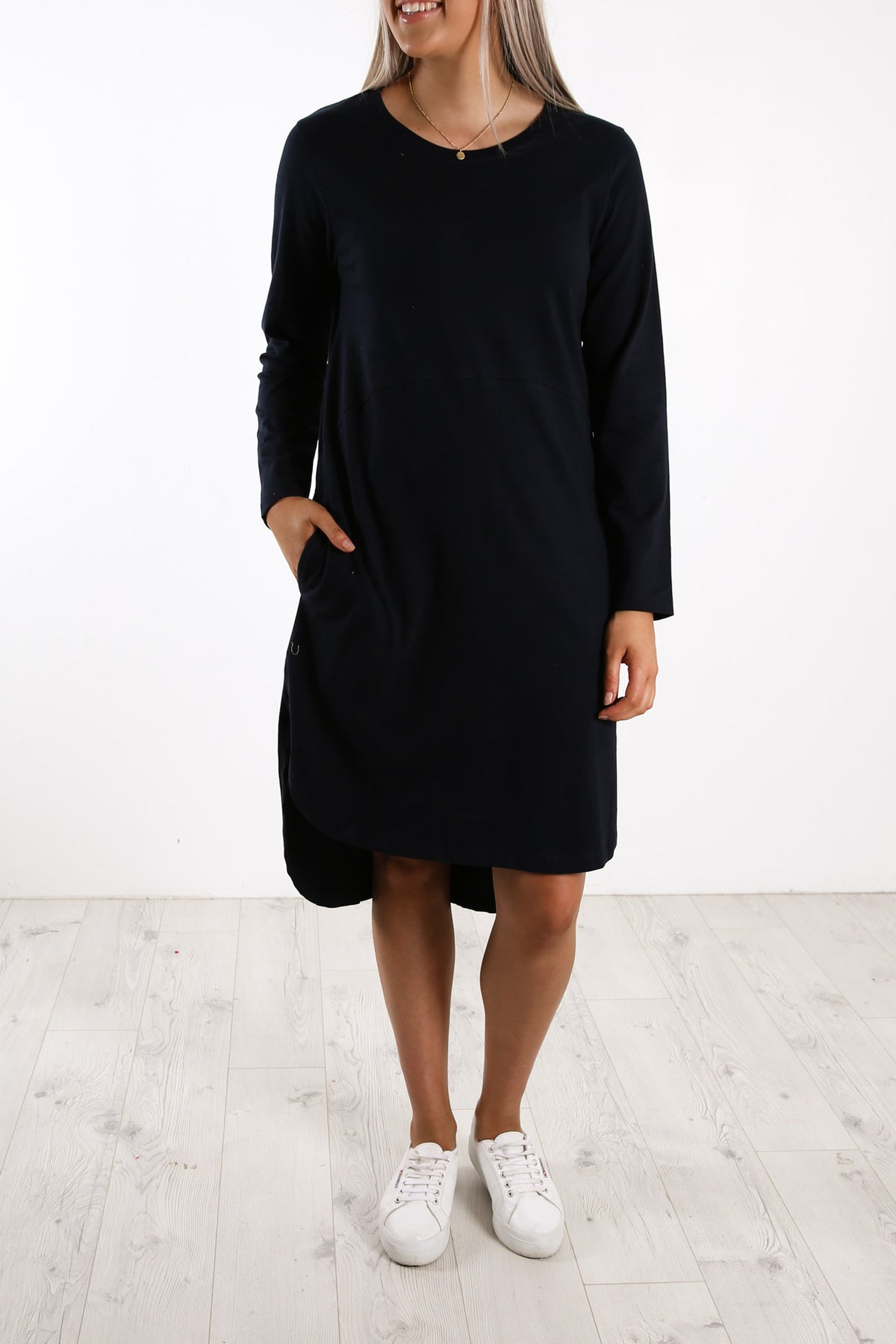 Bay Long Sleeve Dress Navy