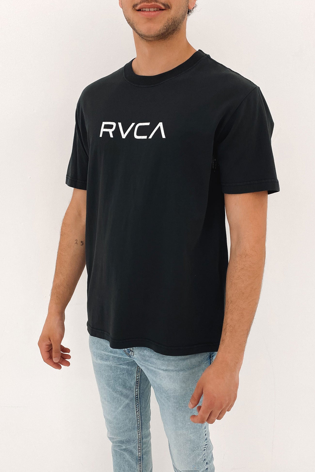 Big RVCA Washed Short Sleeve Tee RVCA Black