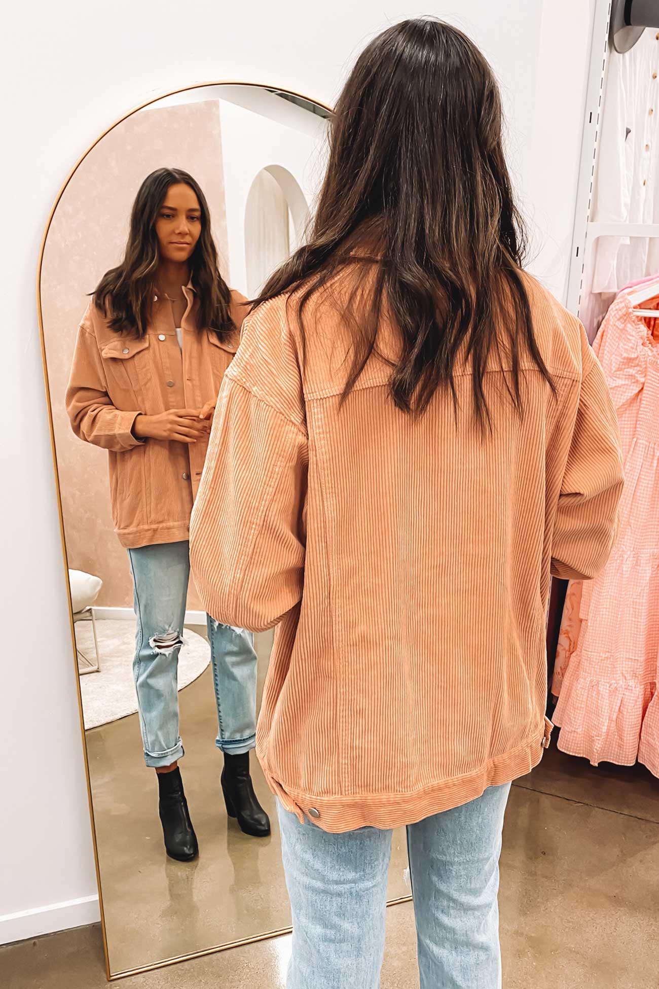 Binx Longline Cord Jacket Clay