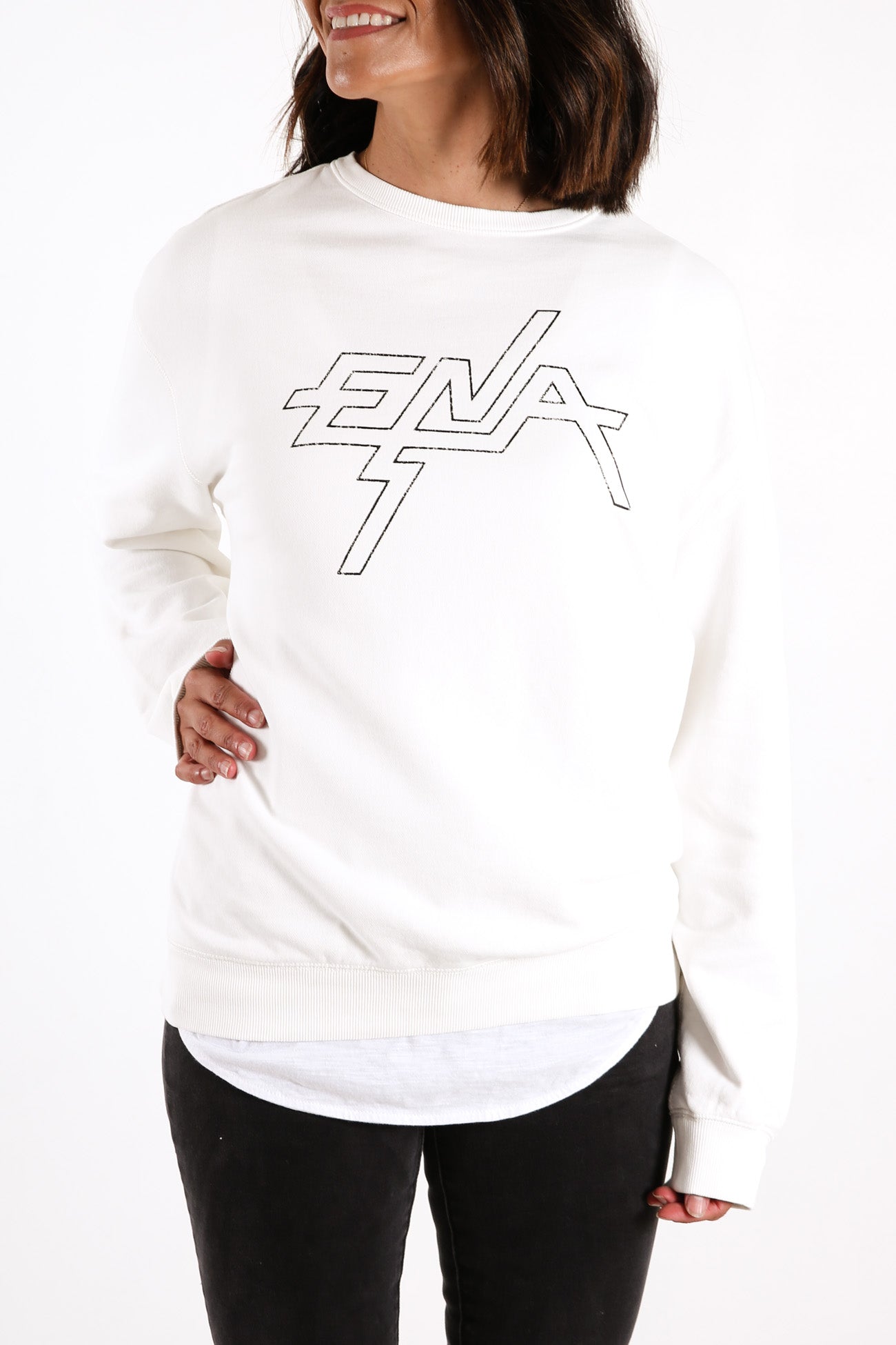 Block Logo Sweatshirt White