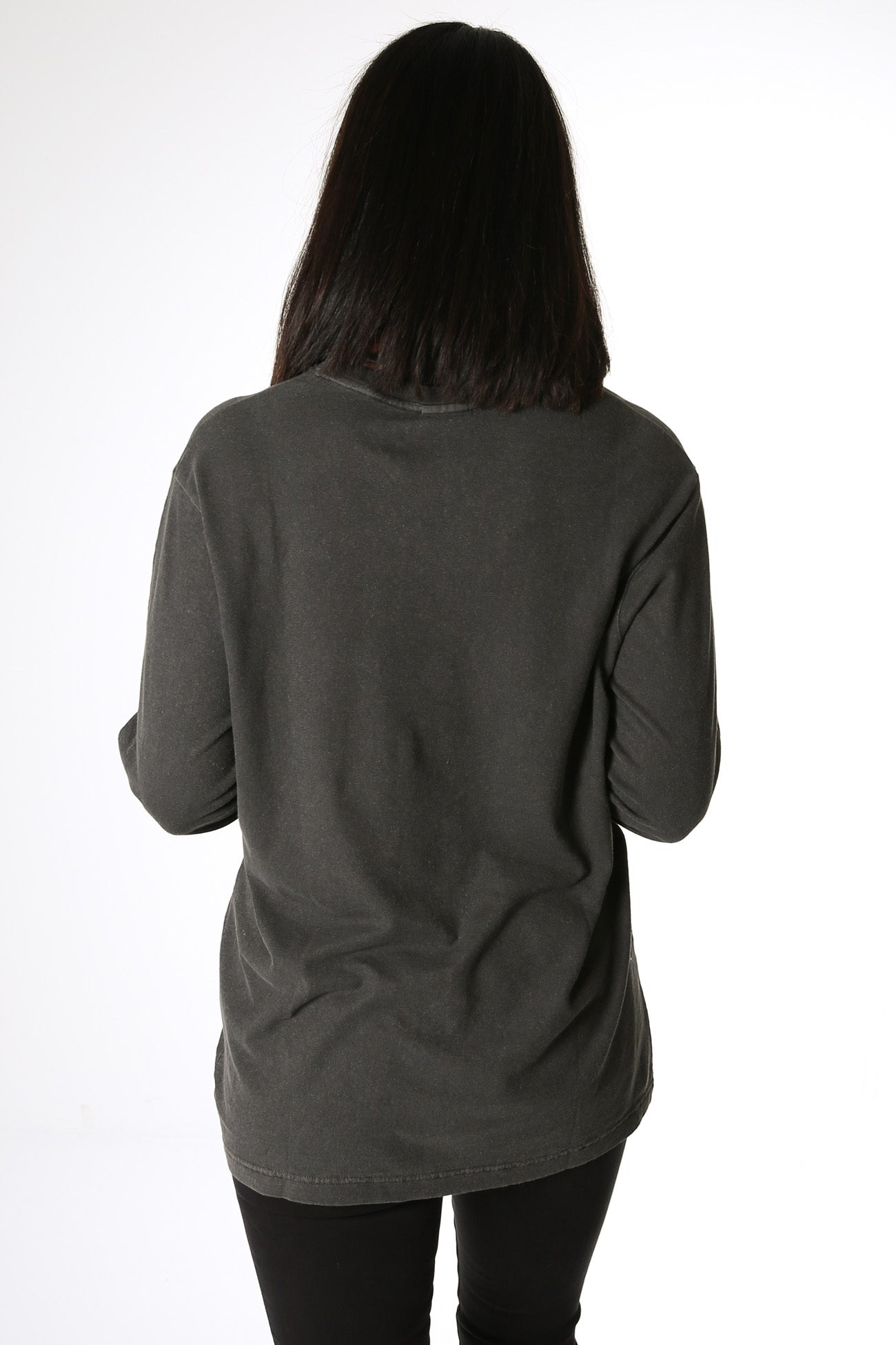 Clementine Hemp Long Sleeve Tee Stone Black