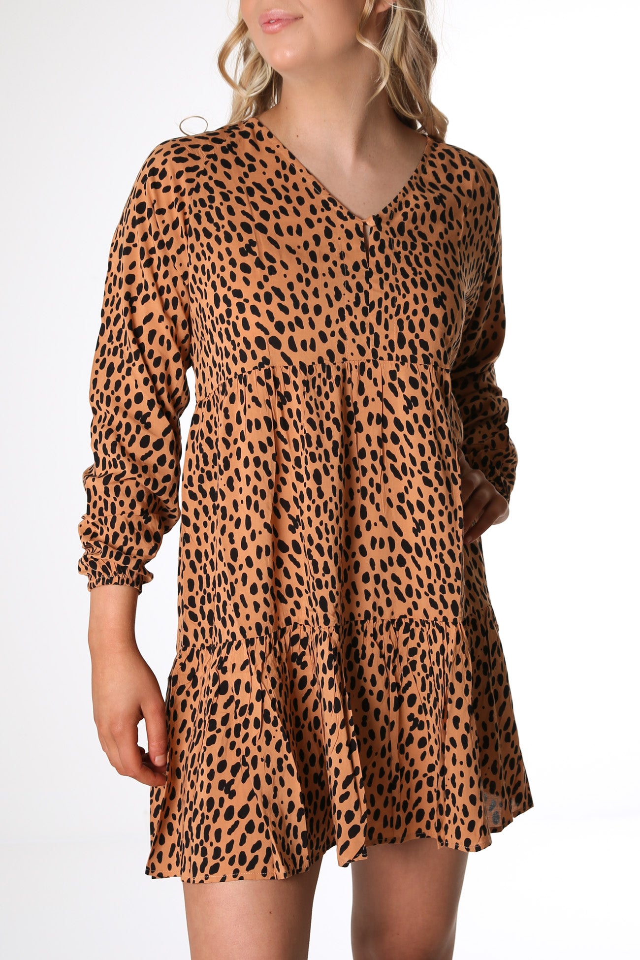 Cali Mini Dress Toffee Leopard