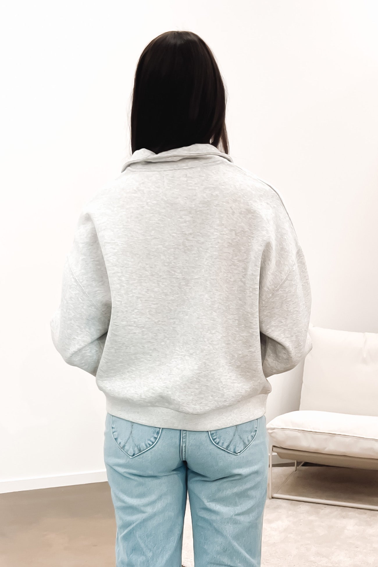 Carter Classic Zip Front Sweat Grey Marle