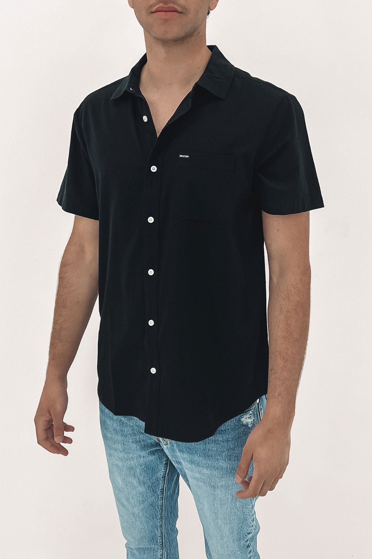 Charter Oxford Short Sleeve Woven Shirt Black
