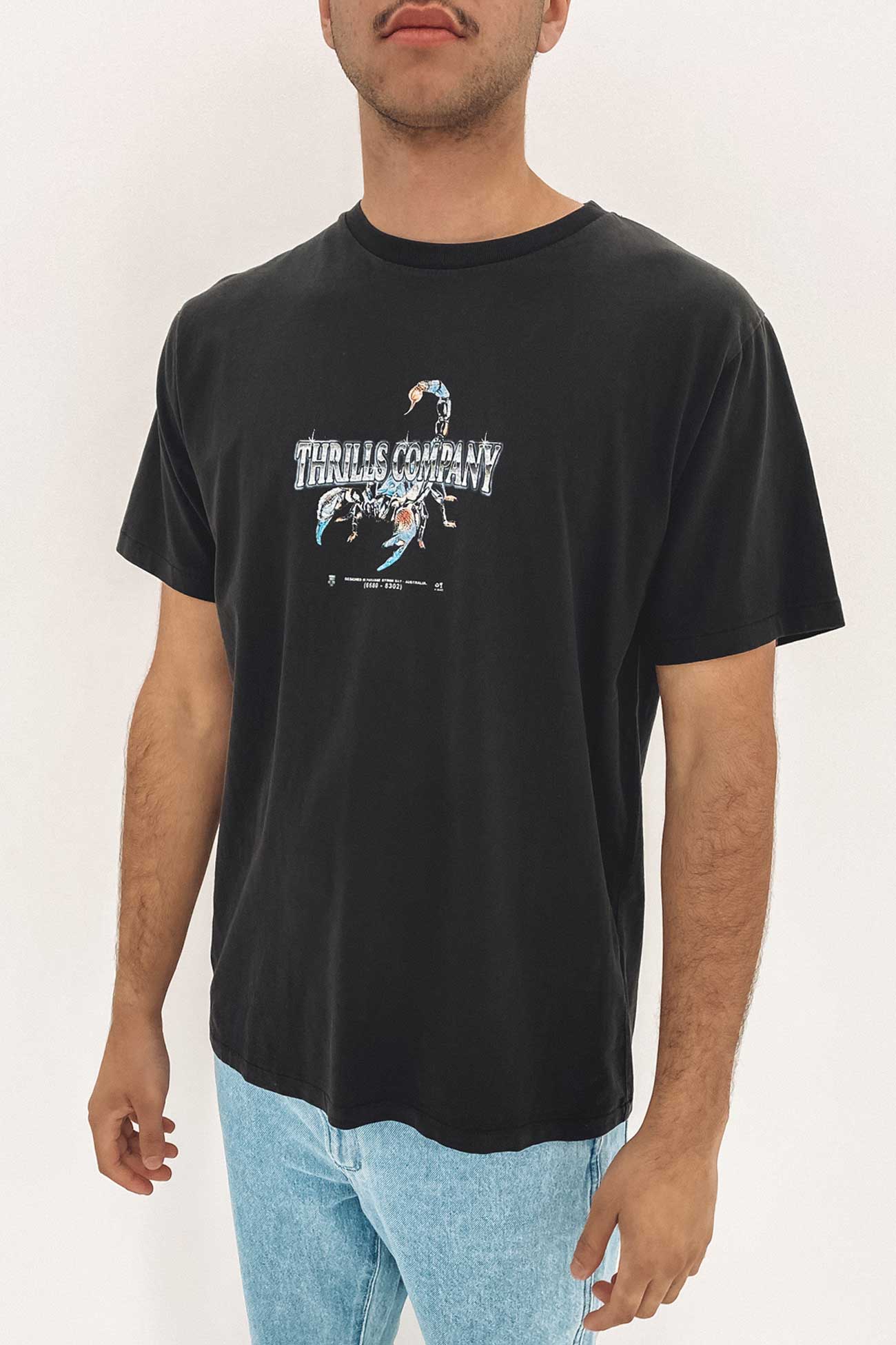 Chrome Scorpion Merch Fit Tee Washed Black