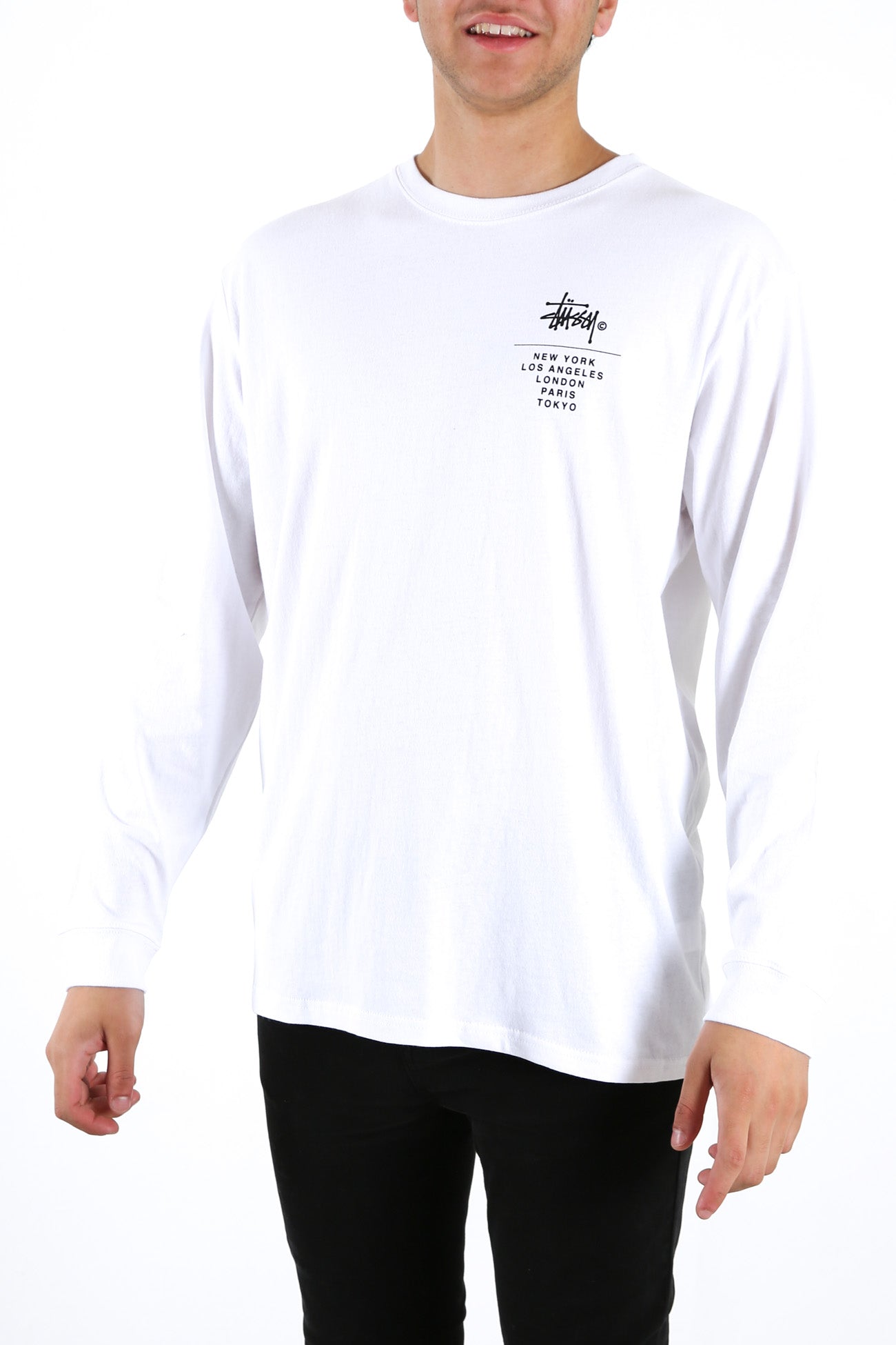 City Stack Longsleeve Tee White