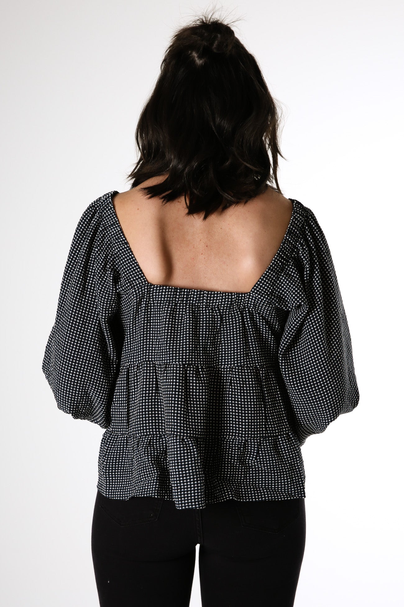 Clara Top Black Check