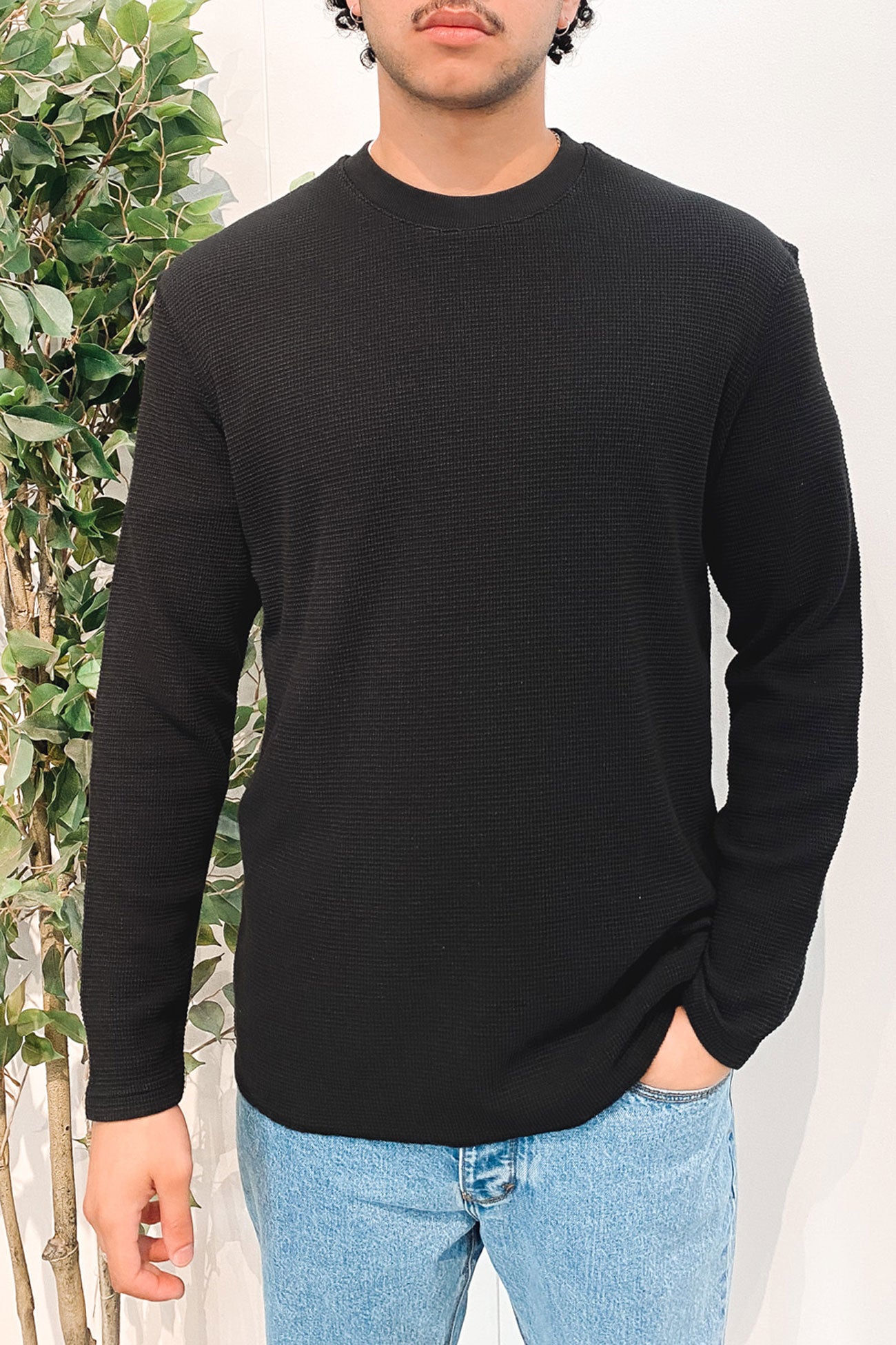 Classic Waffle Knit Vintage Black
