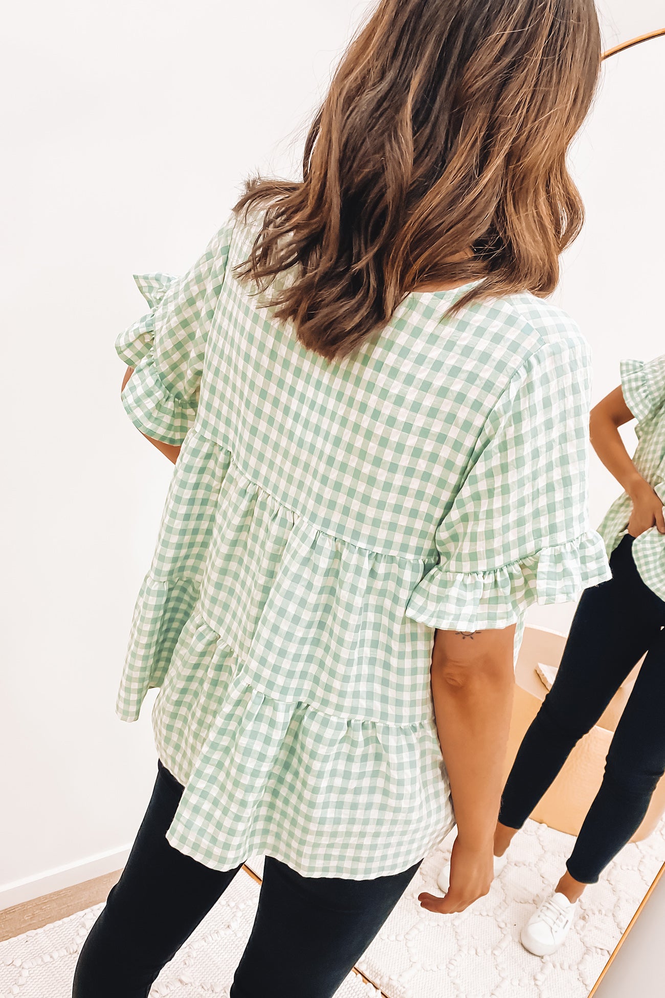 Colson Top Sage Gingham