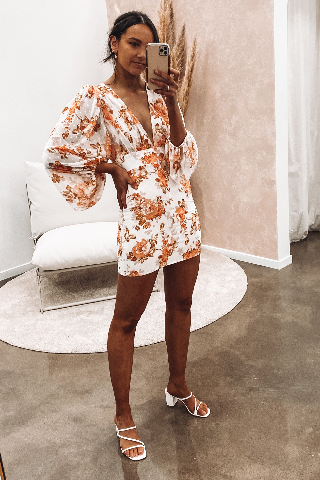 Cooper Mini Dress Orange Floral