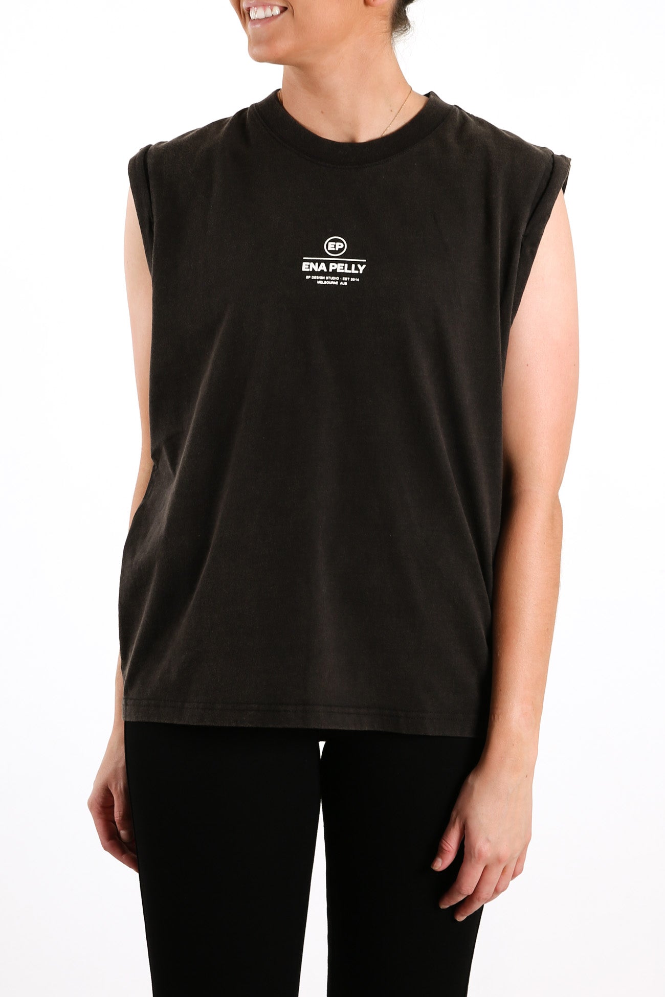 Core Muscle Tank Washed Black