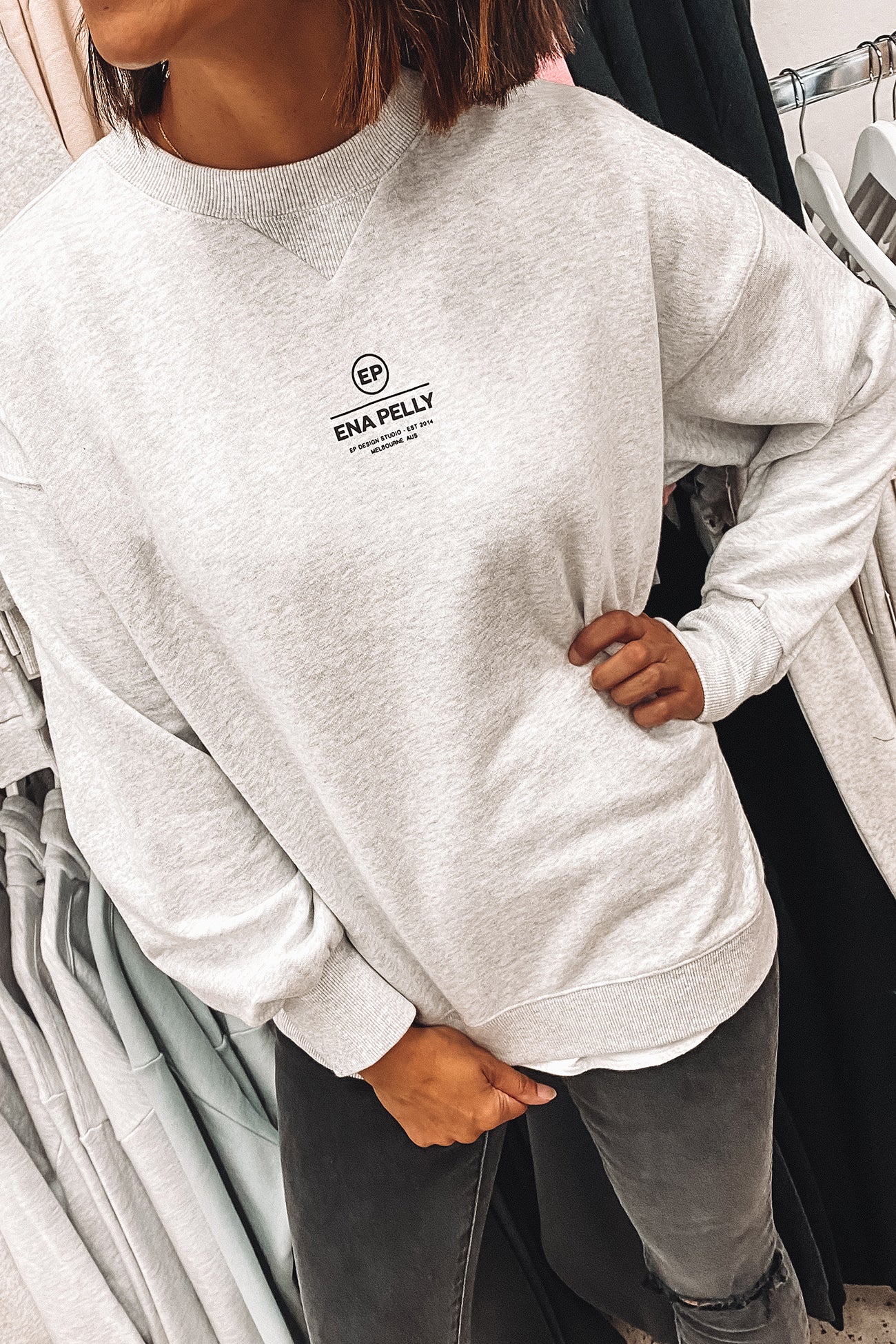 Core Logo Sweatshirt White Marle