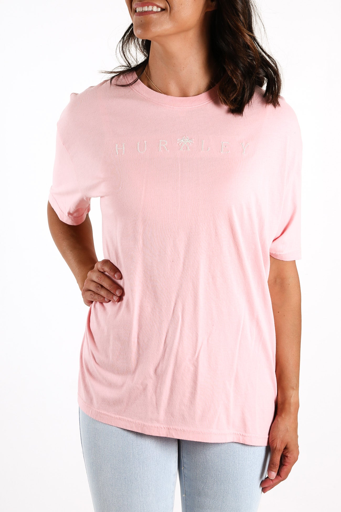 Crossover Washed Oversized BF Tee Pink Glaze