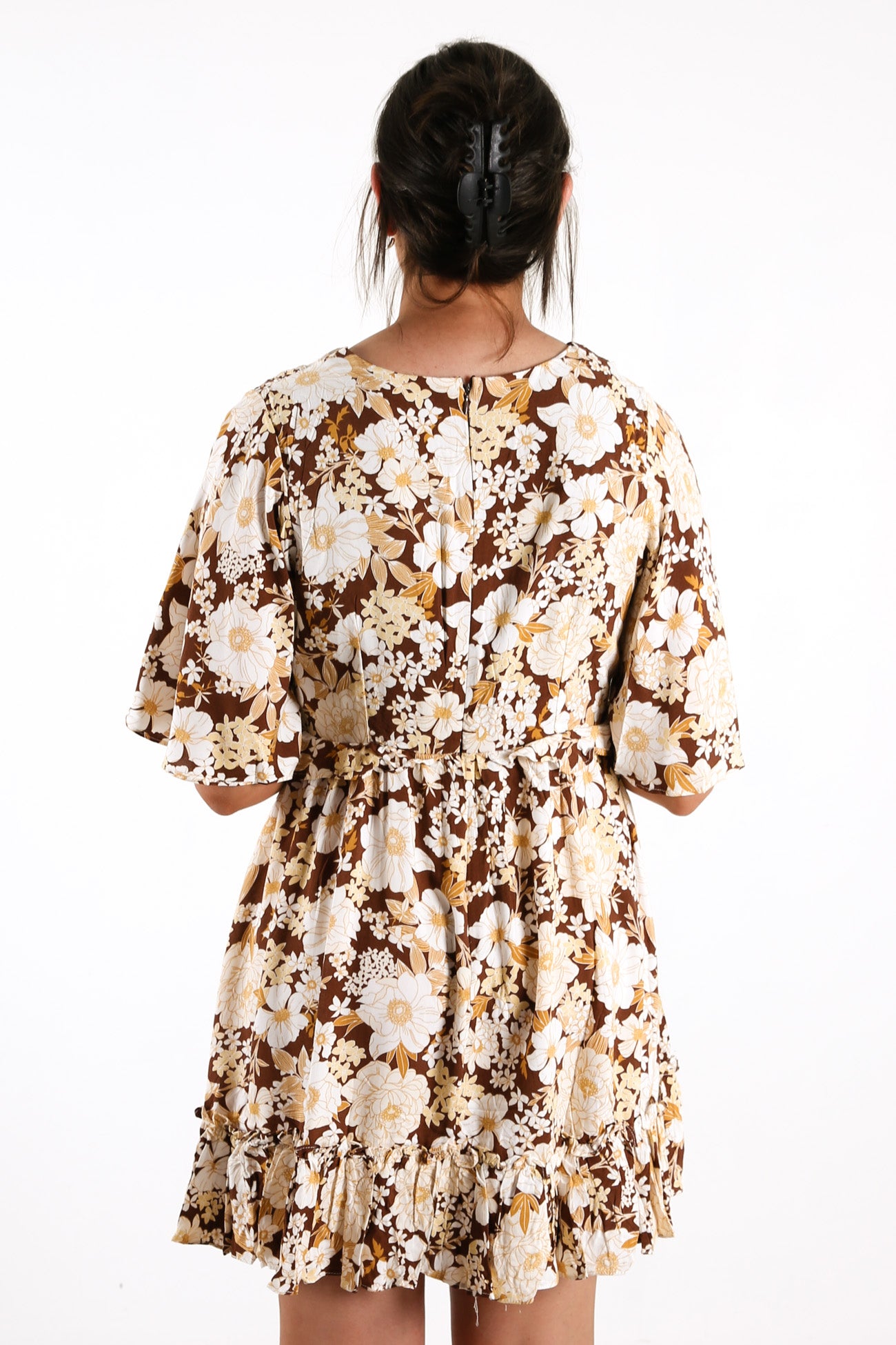 Cubana Mini Dress Brown Floral