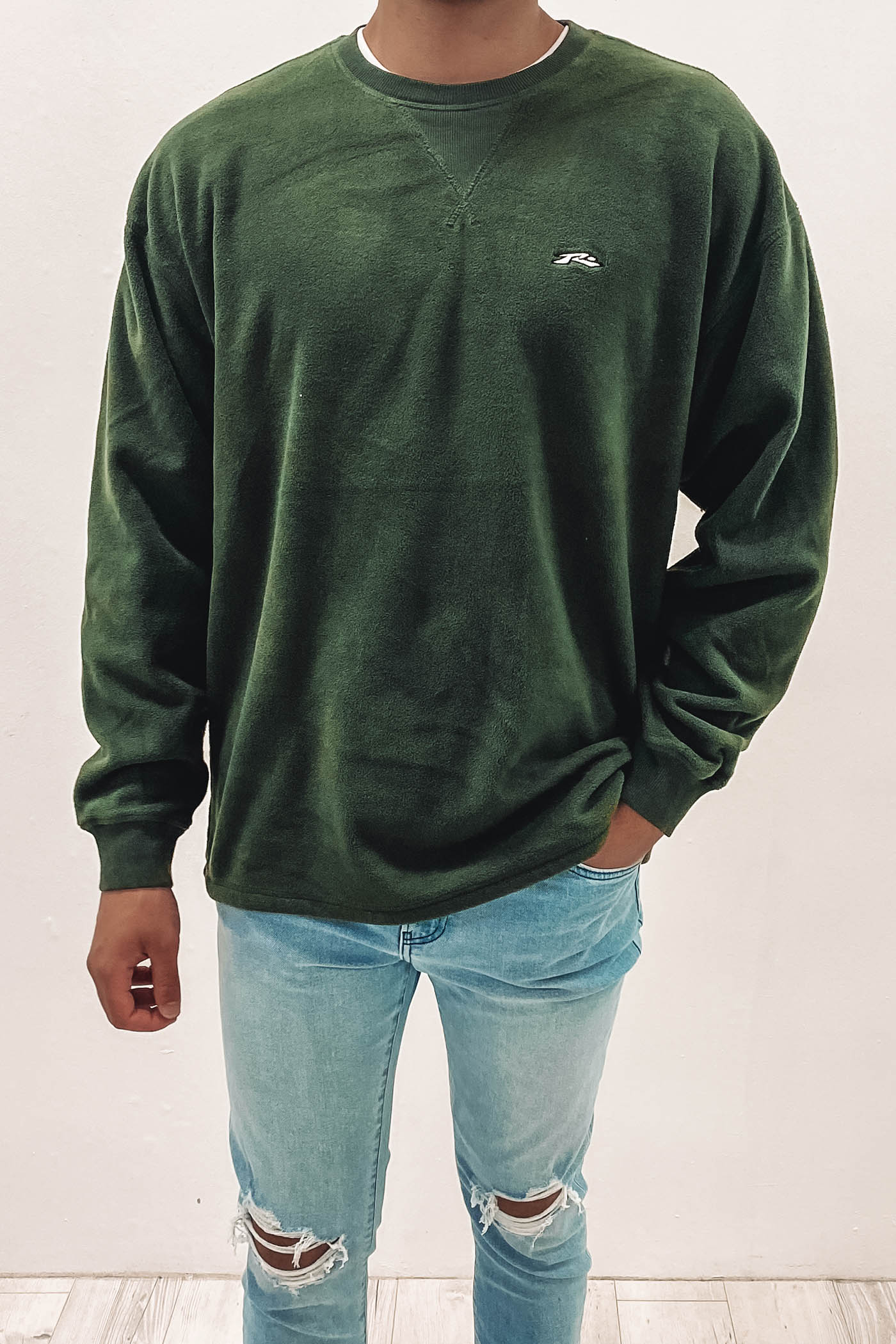Cypress Crew Polar Fleece Gun Green