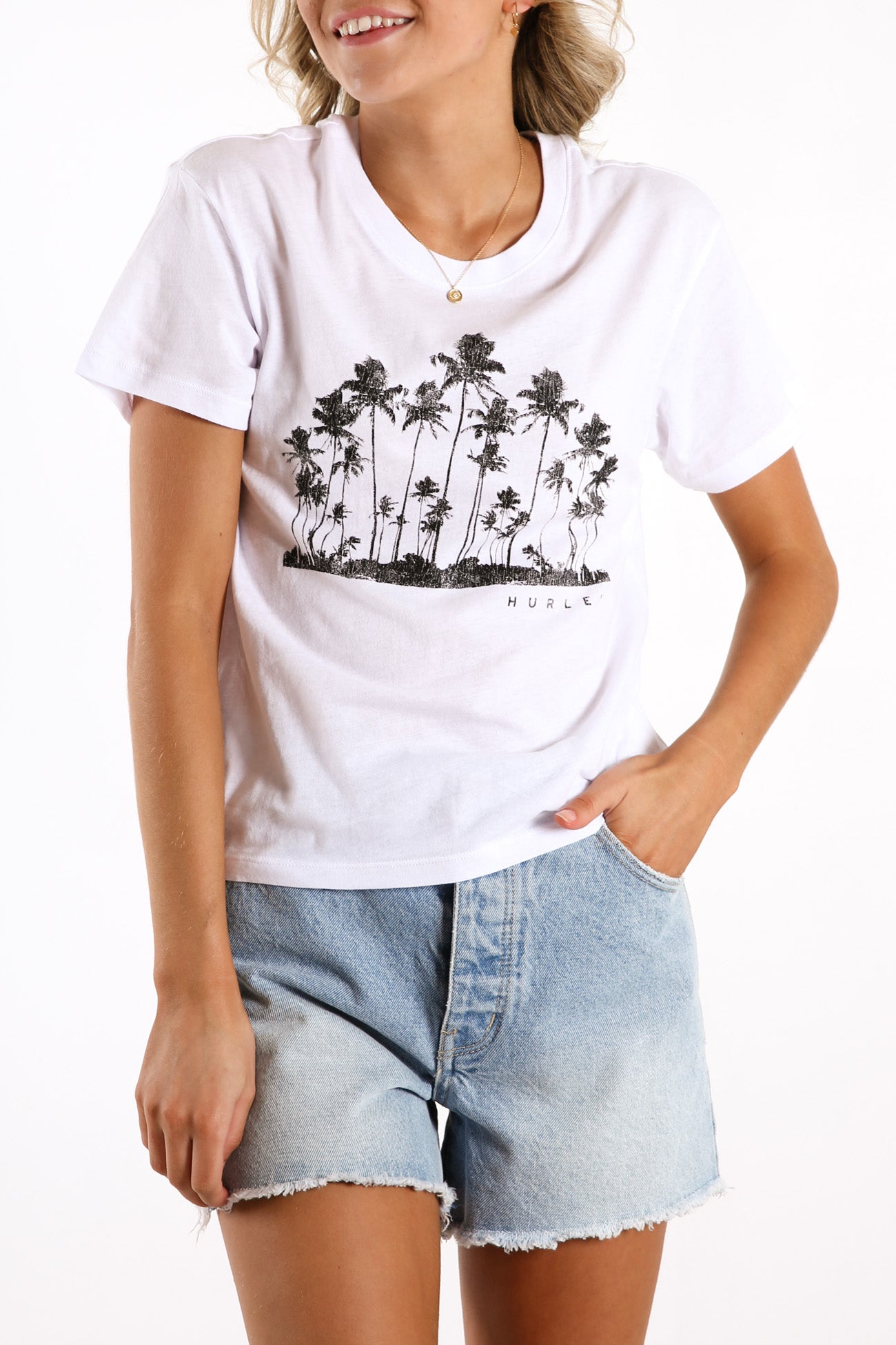 Decocos Girlfriend Crew T-Shirt White