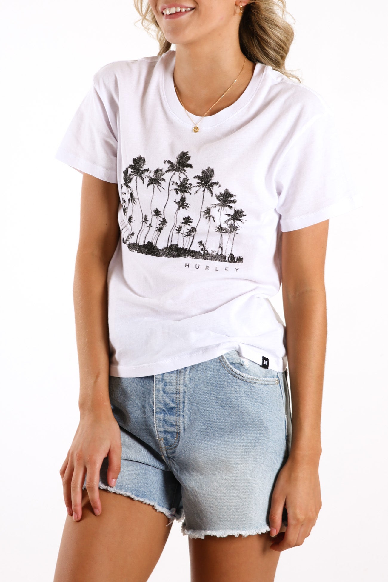 Decocos Girlfriend Crew T-Shirt White