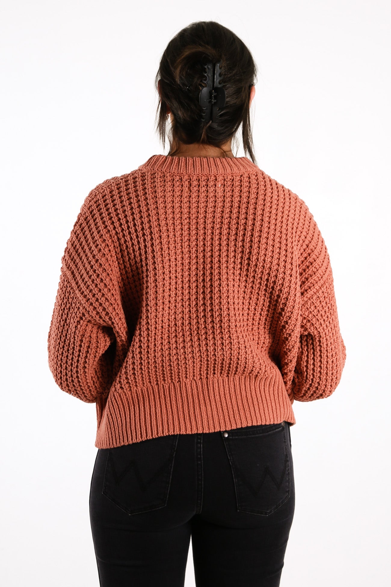 Eden Waffle Knit Jumper Terracotta