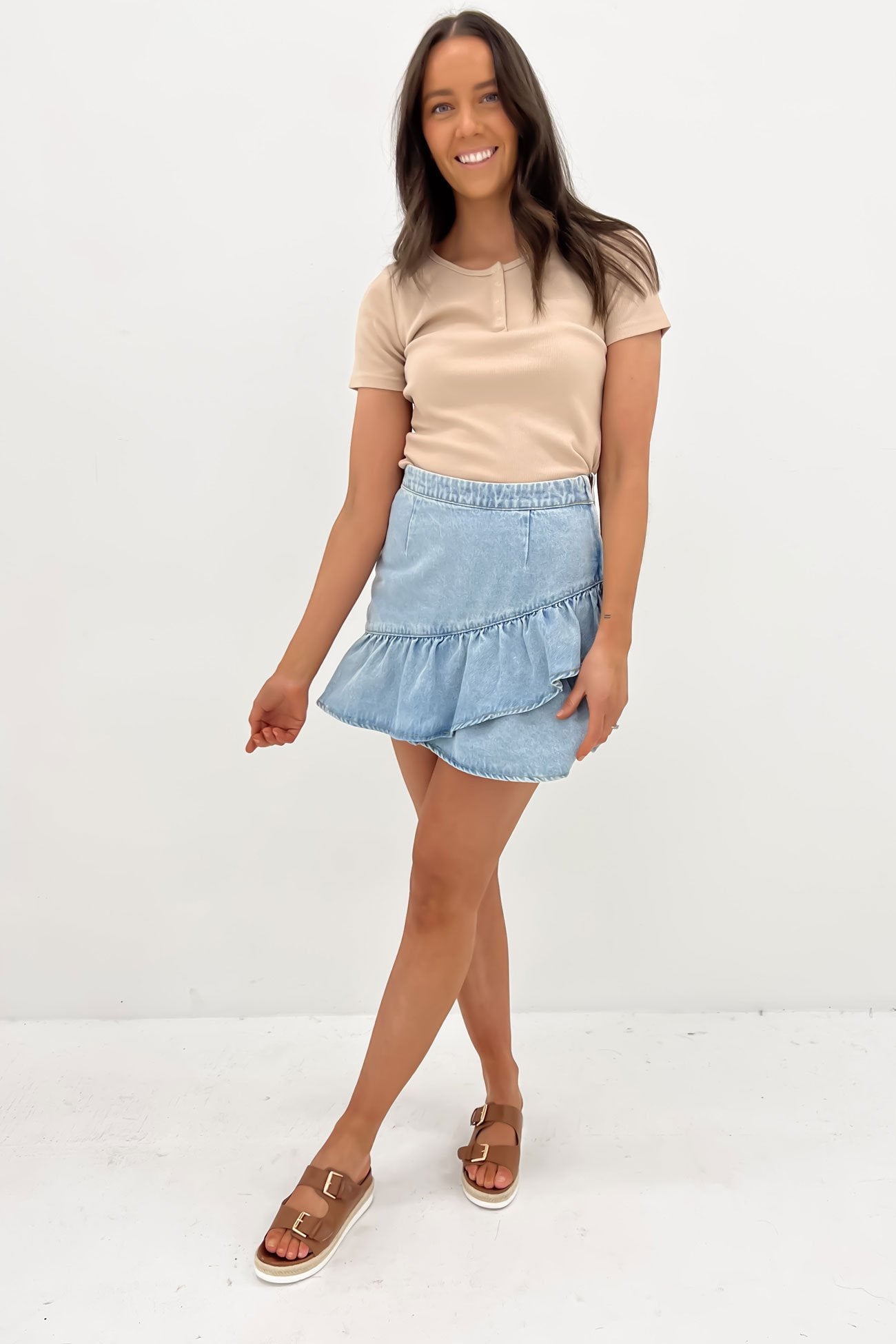 Elka Denim Mini Skirt Light Blue
