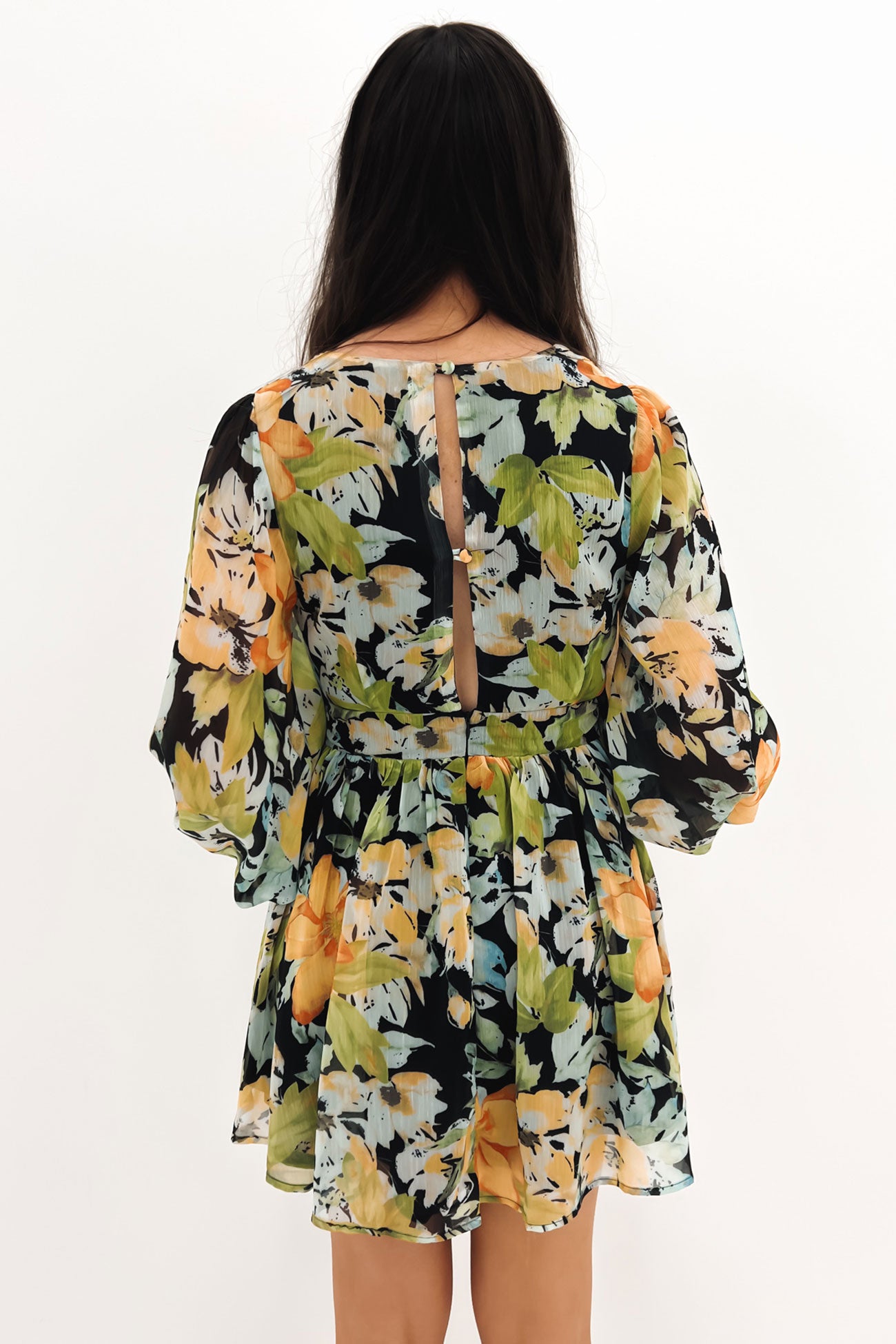 Ellis Mini Dress Black Floral