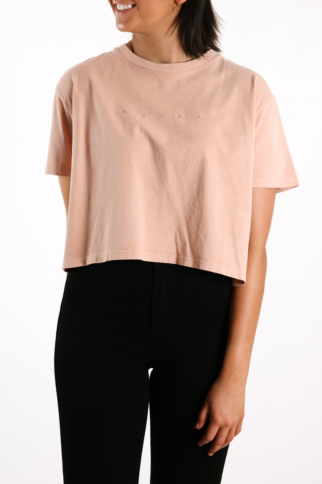 Essentials Ember Crop Tee Rose Cloud
