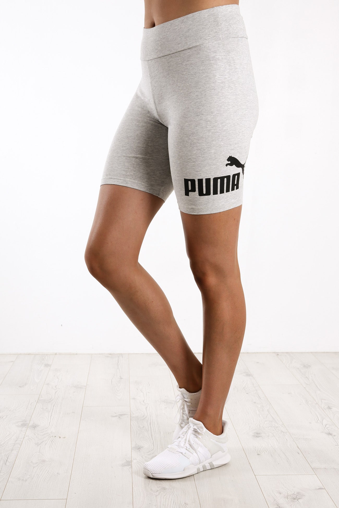 Essentials+ 7in Short Tights Light Grey Heather Black Logo