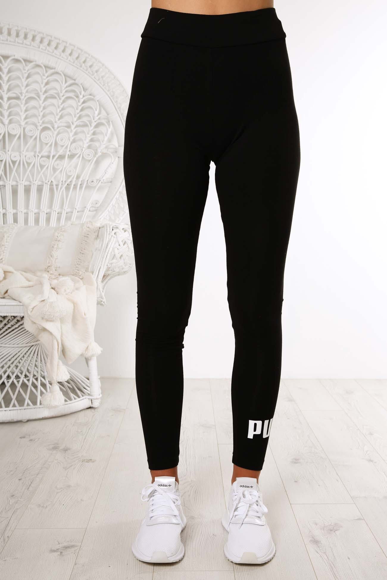 Essentials Logo Leggings Cotton Black Puma - Jean Jail