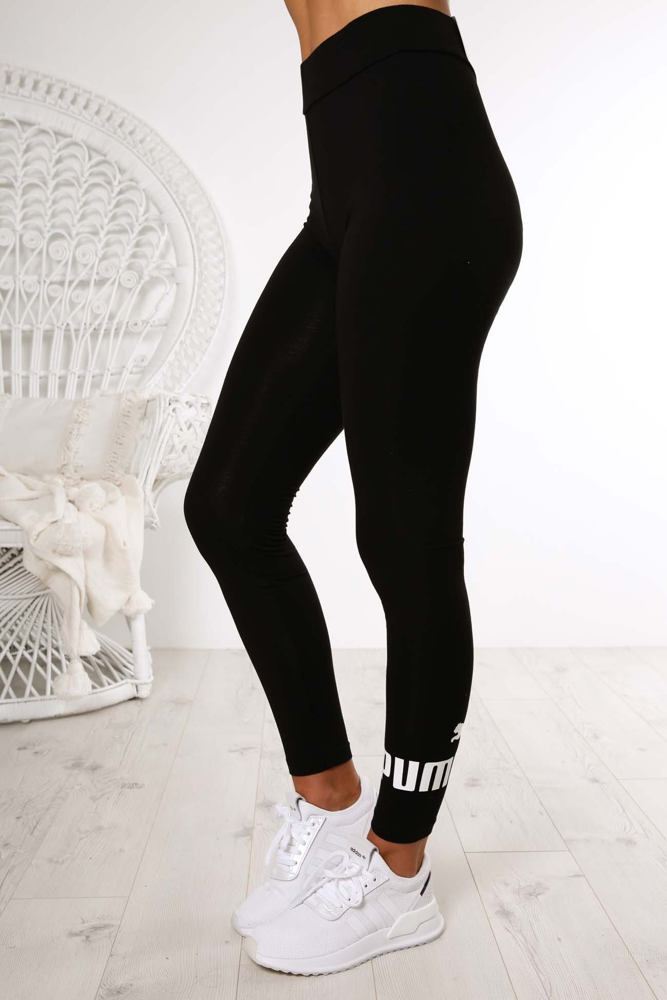 Essentials Logo Leggings Cotton Black Puma - Jean Jail