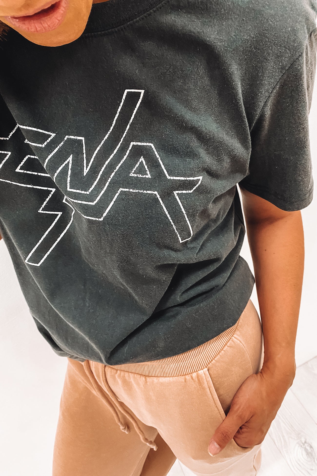Block Logo Graphic Tee Washed Black