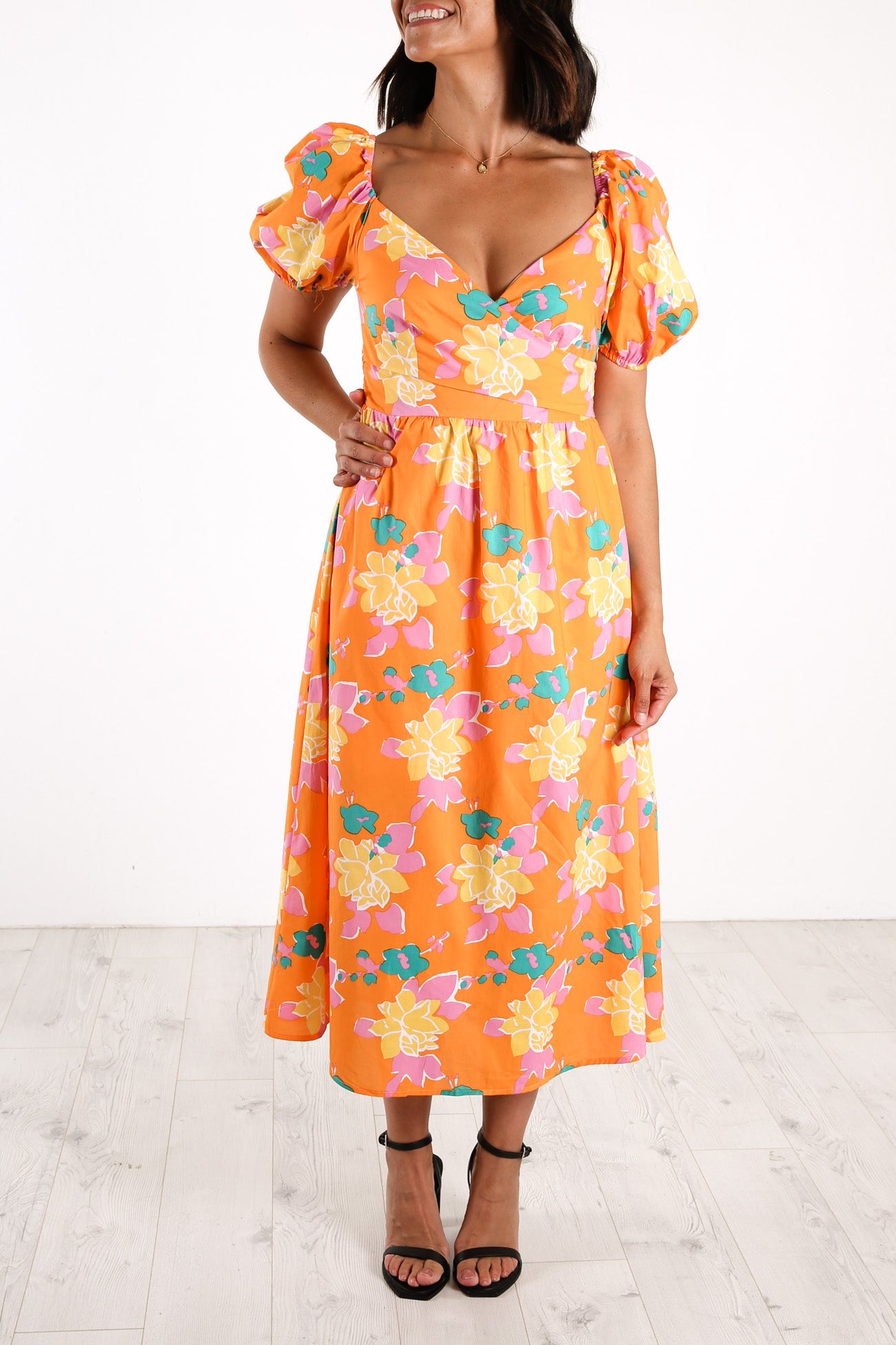 Free Spirit Midi Dress Orange