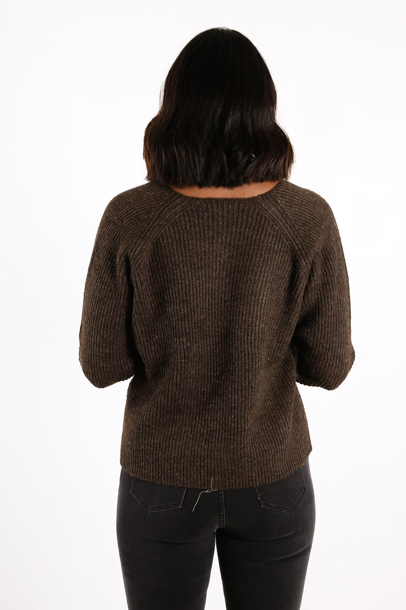 Freya V Neck Jumper Mocha