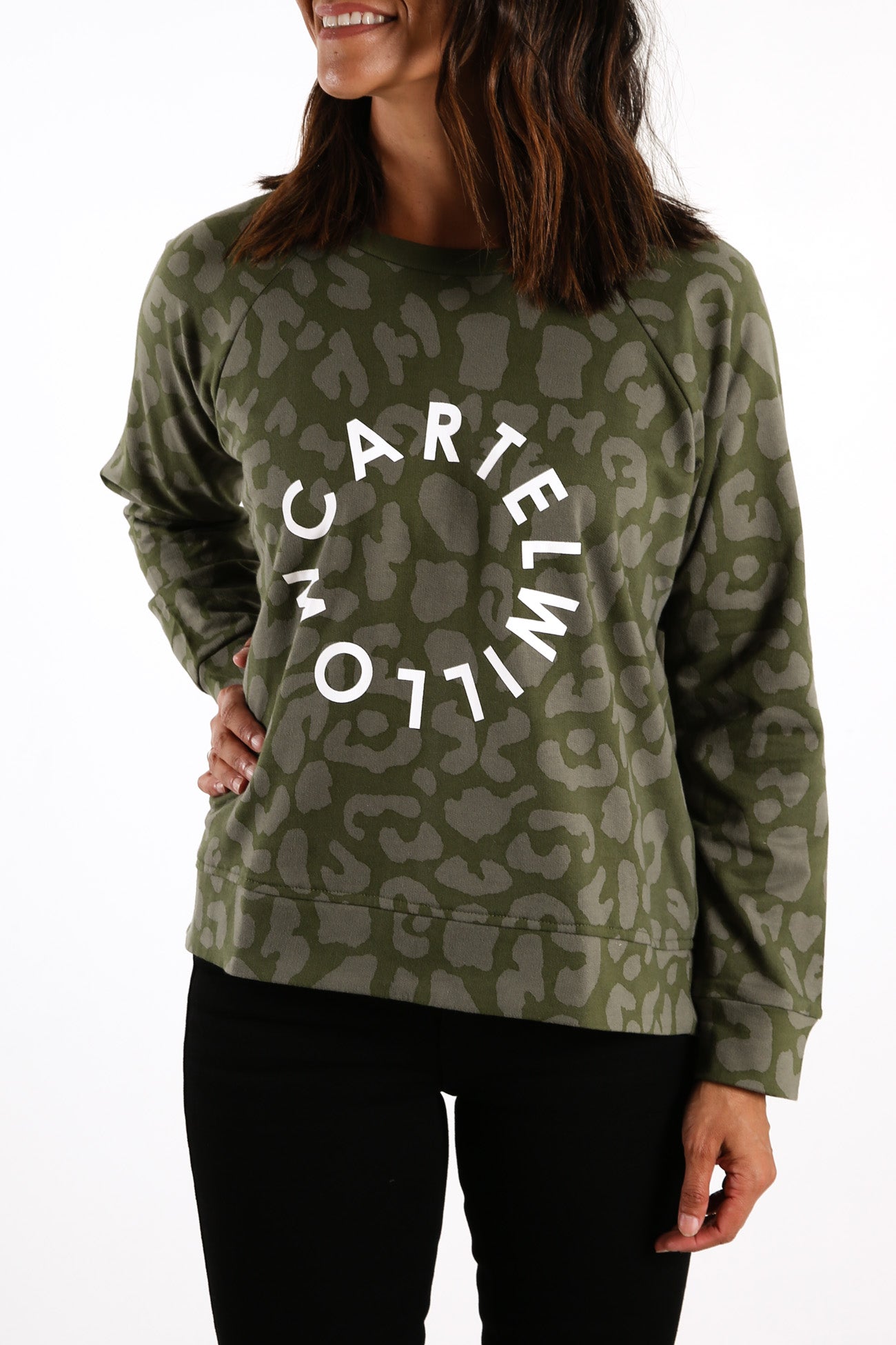 Gigi Sweater Khaki Leopard